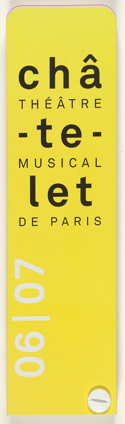 Philippe Apeloig. Théâtre du Châtelet, Calendar/Program for season 2006-2007. 2006