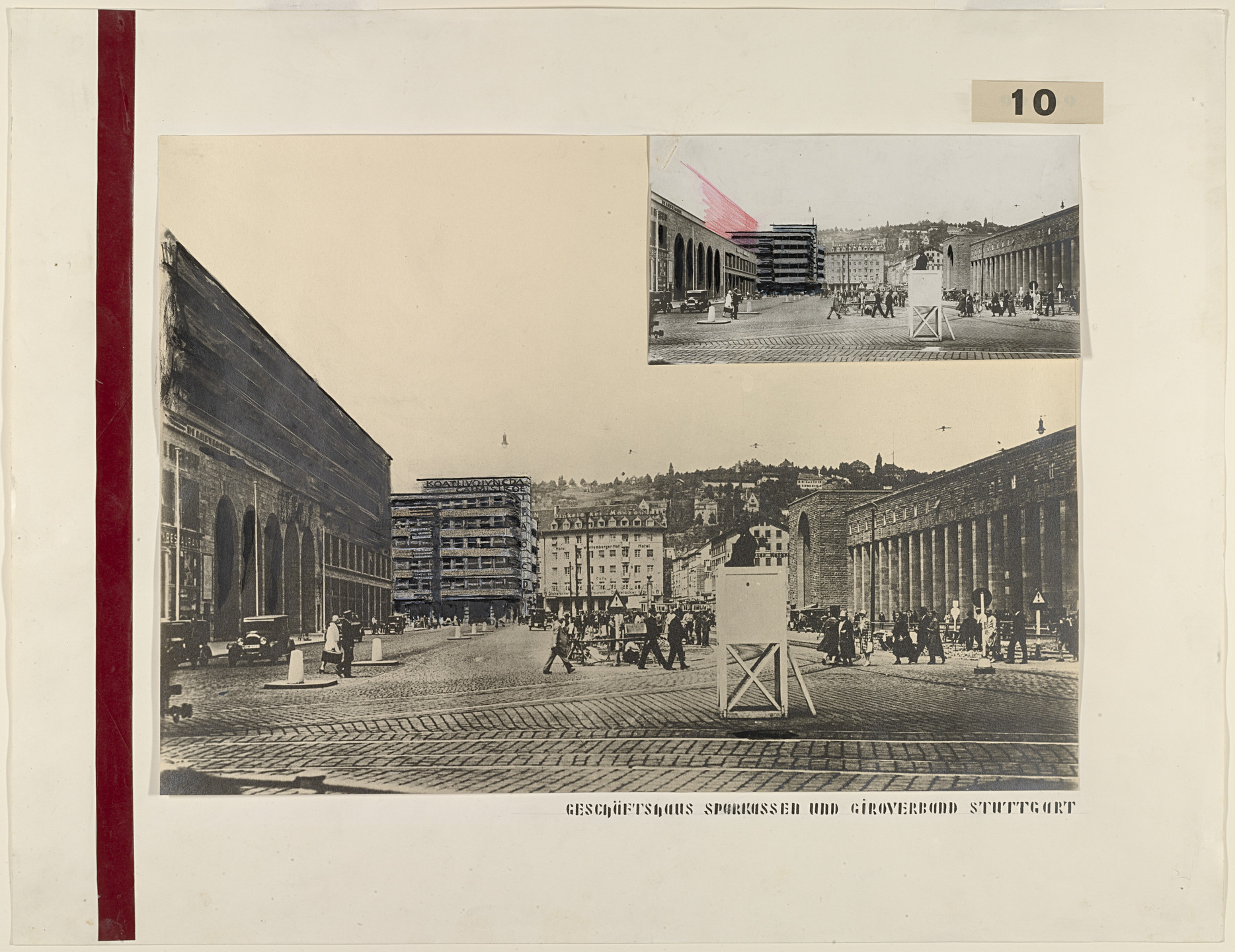 Alfred Fischer. Bank and Office Building, project, Stuttgart, Germany, Perspectives, propsals for neon signs. 1928