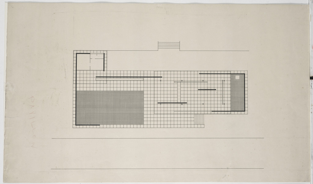 German Pavilion, International Exposition, Barcelona, Spain, Floor plan