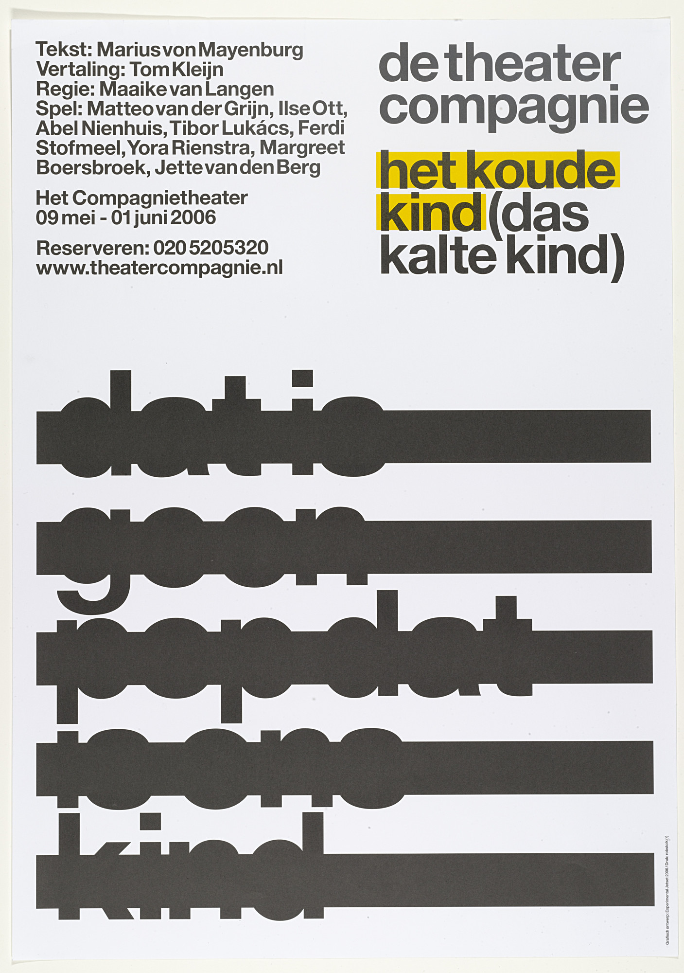 Experimental Jetset. De Theatercompagnie Het Koude Kind