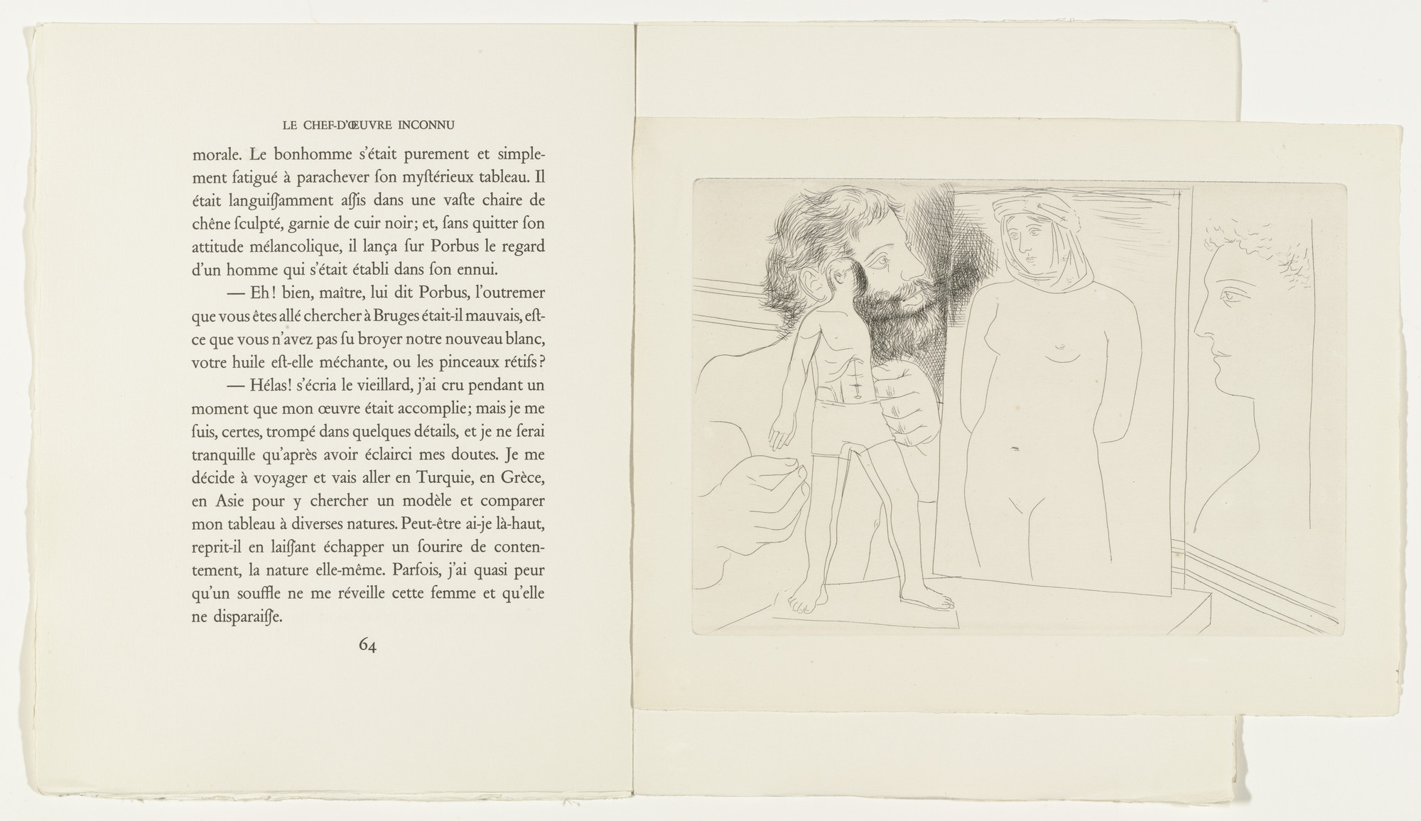 Pablo Picasso. Sculptor with Sculpture and Other Works from Le Chef-d&#39;œuvre inconnu. 1927, published 1931