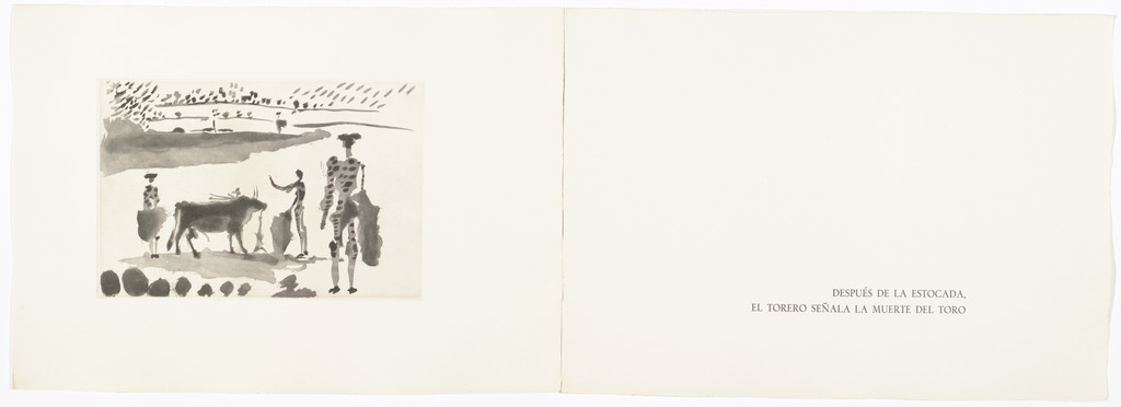 Bullfighter Signaling the Death of the Bull After the Stab, plate 21 from the illustrated book La Tauromaquia