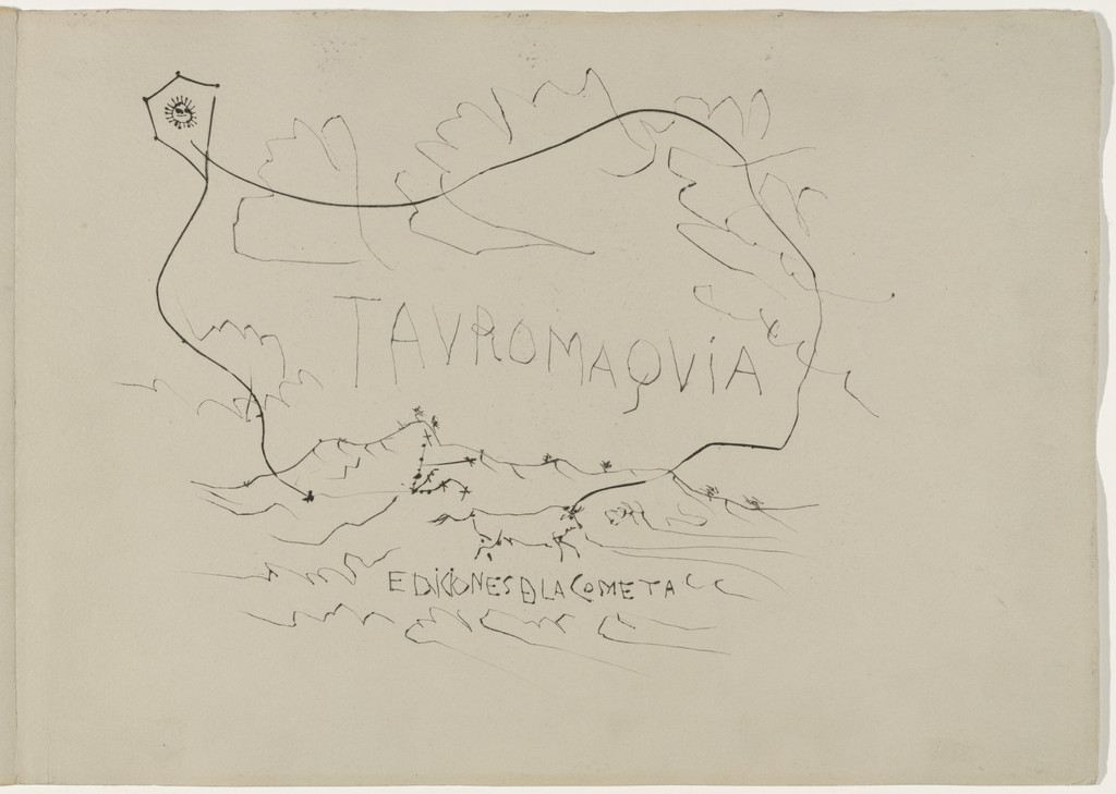 Landscape with Bull and Fleeing Deer from the illustrated book La Tauromaquia: Arte de torear