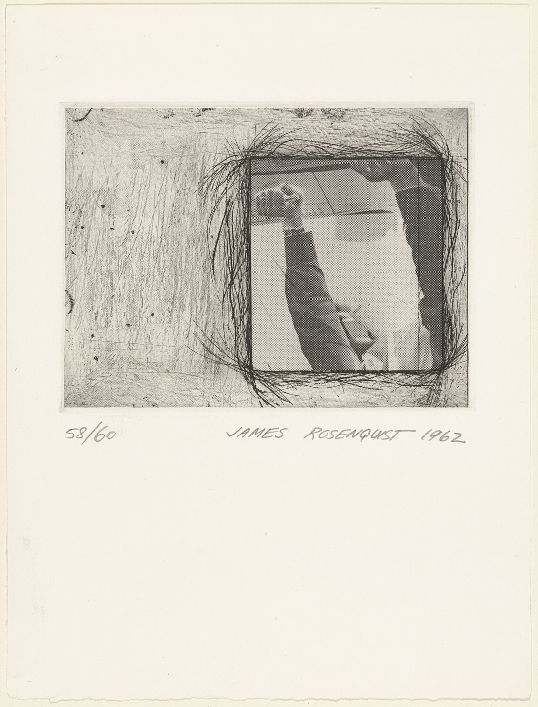 James Rosenquist. Certificate (plate 14) from The International Anthology of Contemporary Engraving: The International Avant-Garde, Volume 5: America Discovered (Anthologia internazionale dell&#39;incisione contemporanea: L&#39;Avanguardia internazionale: Volume 5: Scoperta dell&#39;America). 1962, published 1964