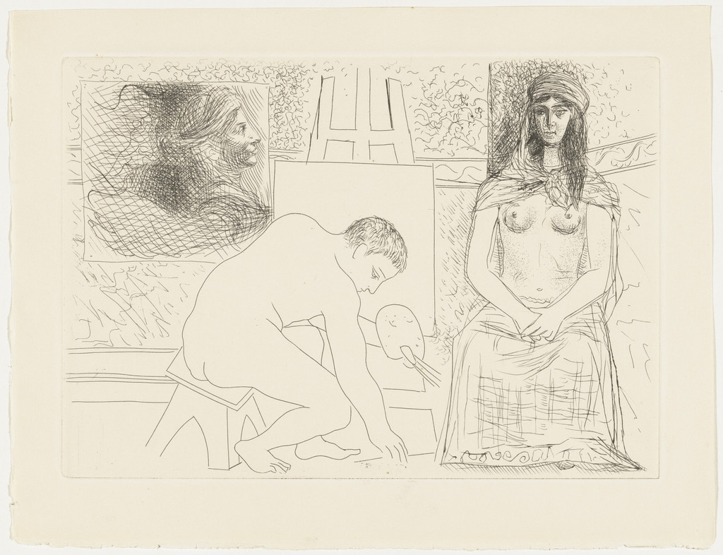Painter Picking up His Brush, with a Model in a Turban from Le Chef-d'œuvre inconnu