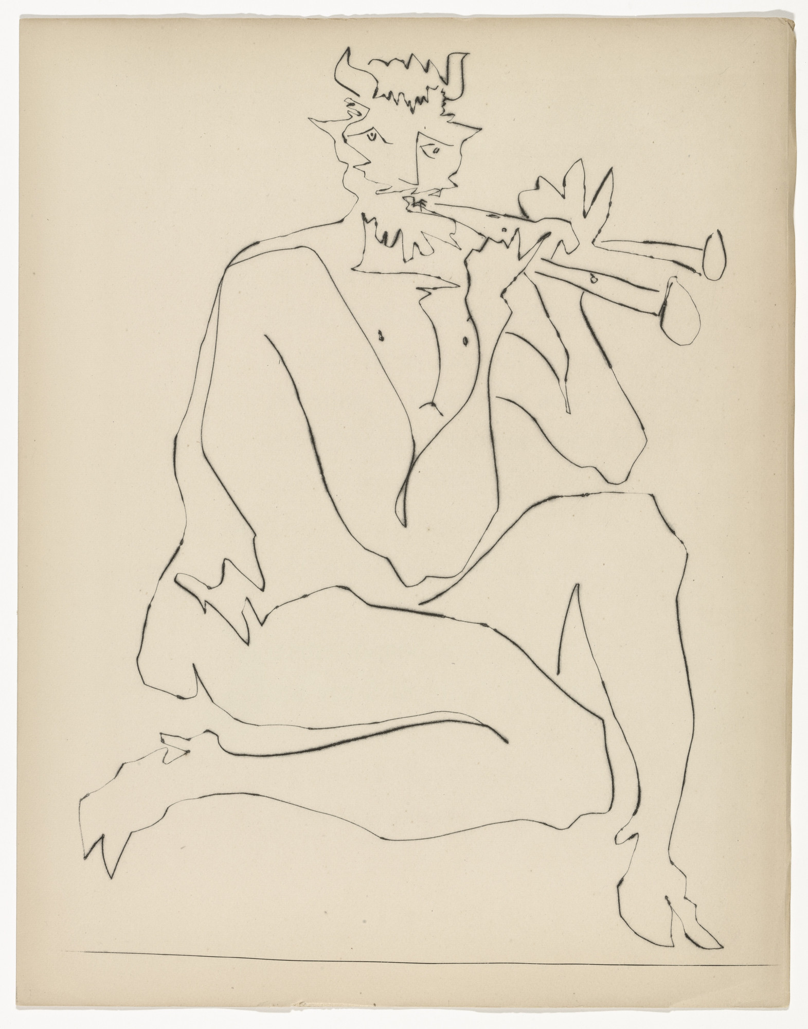 Pablo Picasso. Faun Flutist. II from Deux Contes