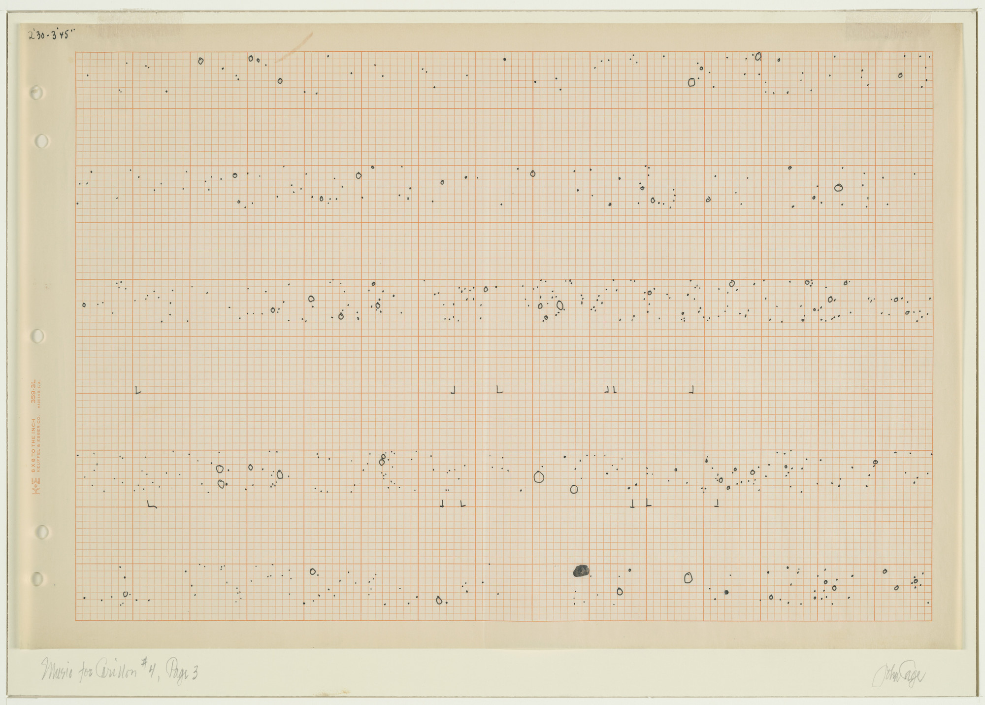 John Cage. Music for Carillon, # 4, Page 3. 1961