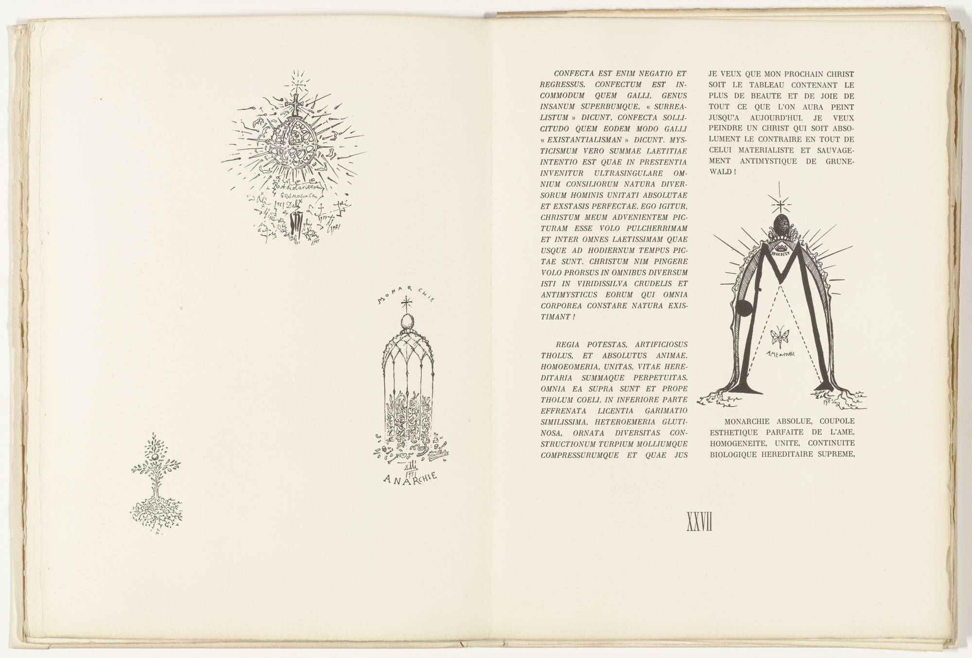 Salvador Dalí. Plate (page 26) from Manifeste Mystique (Mystic Manifesto). 1951
