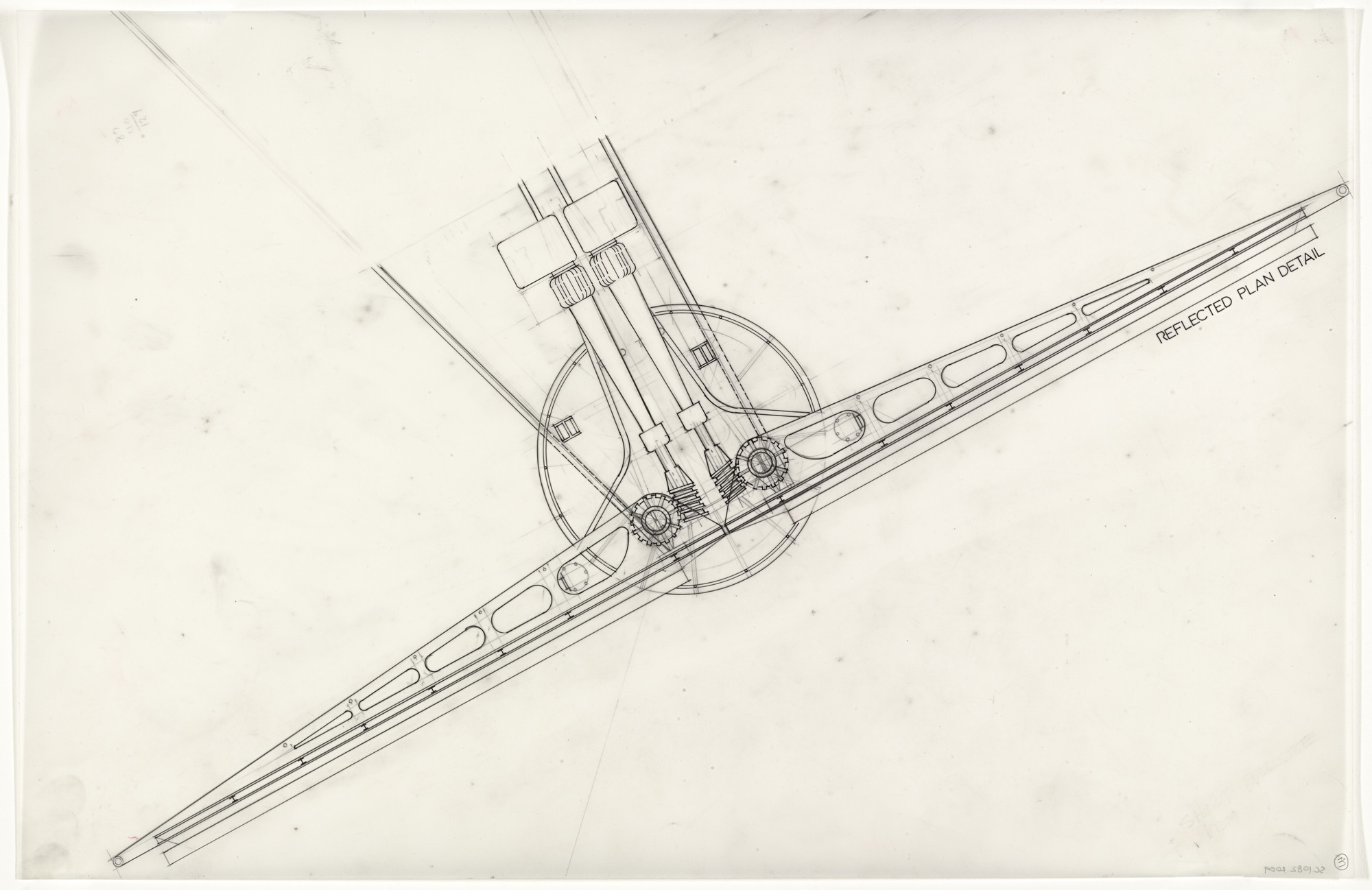 Frank Lupo, Daniel Rowen. Tower Stripped Bare by Time Even Project, New York, NY, Reflected plan detail. 1984