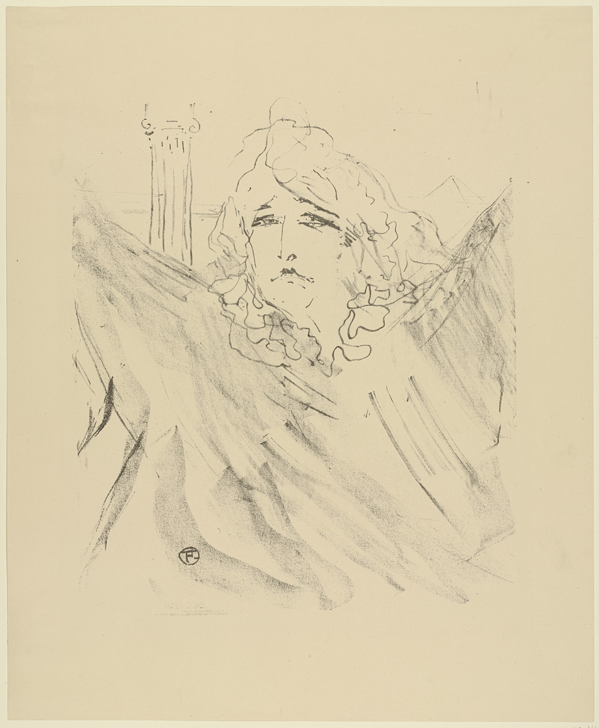 Henri de Toulouse-Lautrec. Sarah Bernhardt from Portraits of Actors and Actresses: Thirteen Lithographs (Portraits d&#39;Acteurs &amp; Actrices: Treize Lithographies). 1898, published c. 1906