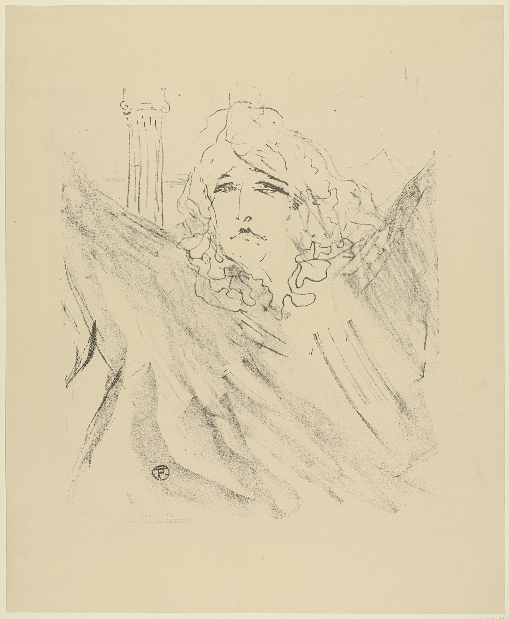 Henri de Toulouse-Lautrec. Sarah Bernhardt from Portraits of Actors and Actresses: Thirteen Lithographs (Portraits d'Acteurs & Actrices: Treize Lithographies)
