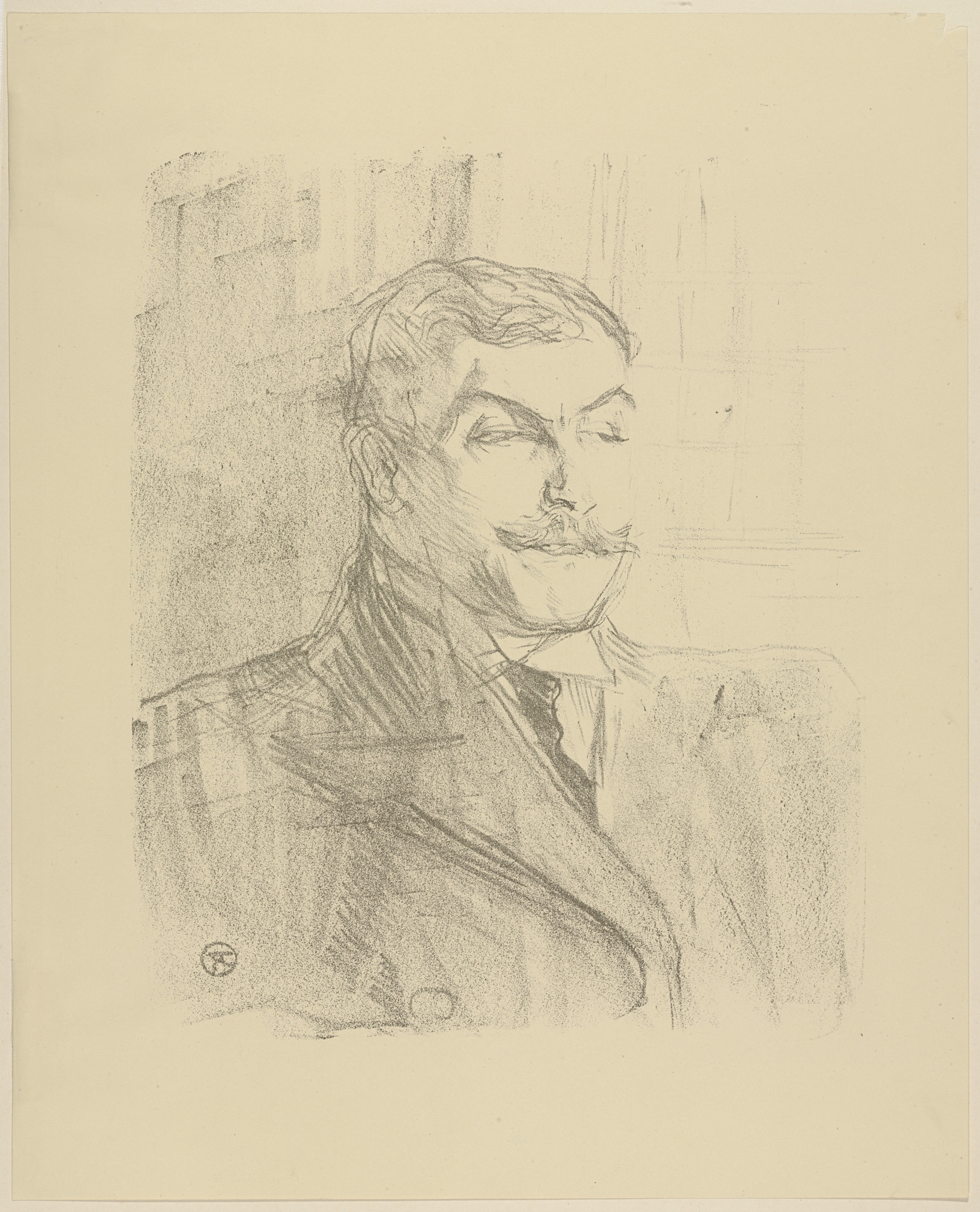 Henri de Toulouse-Lautrec. Lucien Guitry from Portraits of Actors and Actresses: Thirteen Lithographs (Portraits d'Acteurs & Actrices: Treize Lithographies)