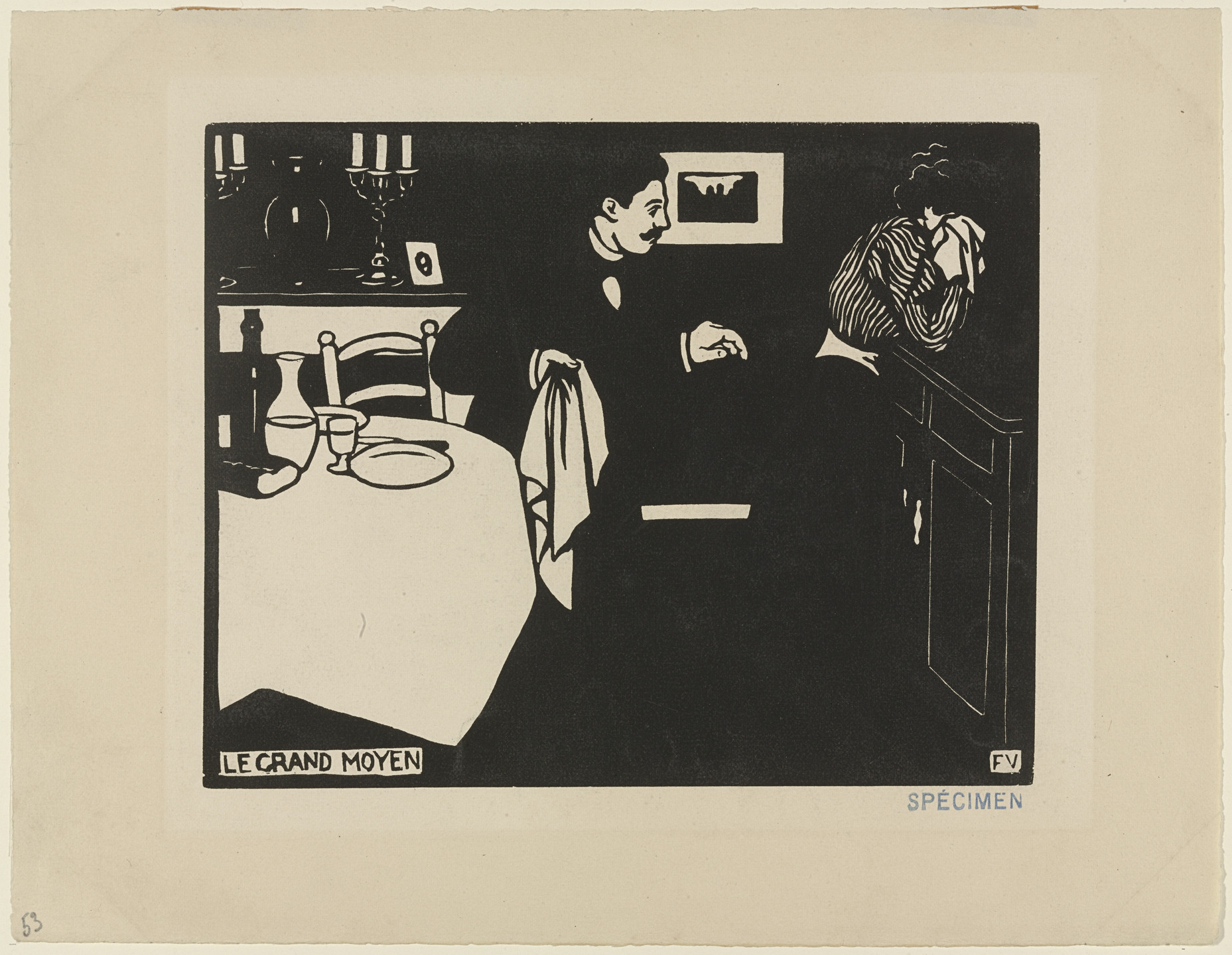 Félix Vallotton. Extreme Measure (Le grand moyen) from Intimacies (Intimités). 1897