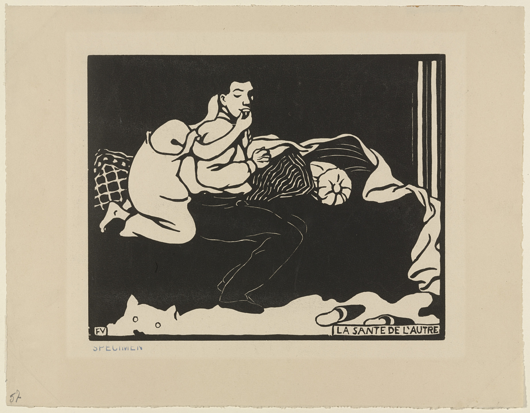 Félix Vallotton. The Other&#39;s Health (La Santé de l’Autre) from Intimacies (Intimités). 1897