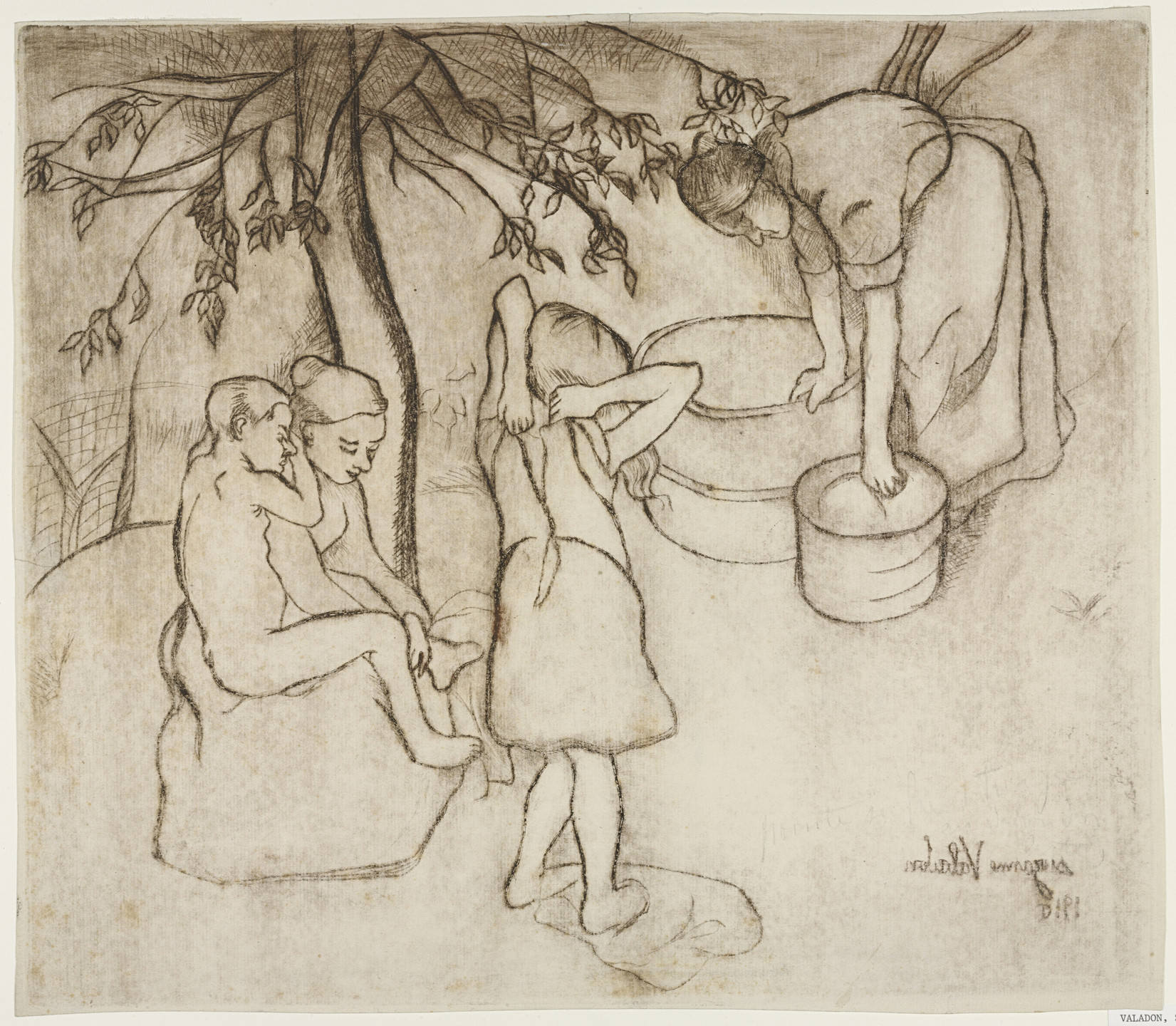 Suzanne Valadon. Children Dressing in the Garden (Toilette des enfants dans le jardin). 1910, published 1932
