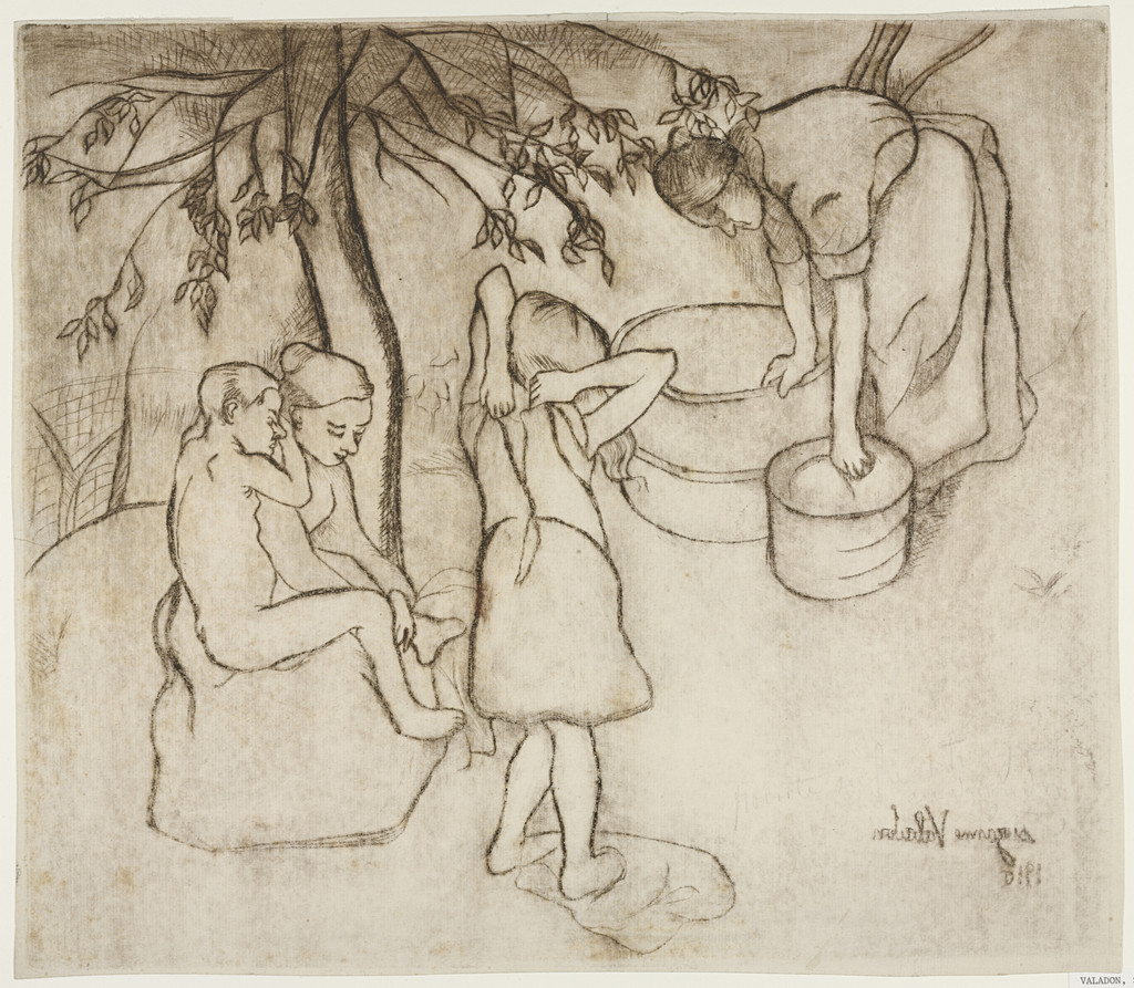 Children Dressing in the Garden (Toilette des enfants dans le jardin)