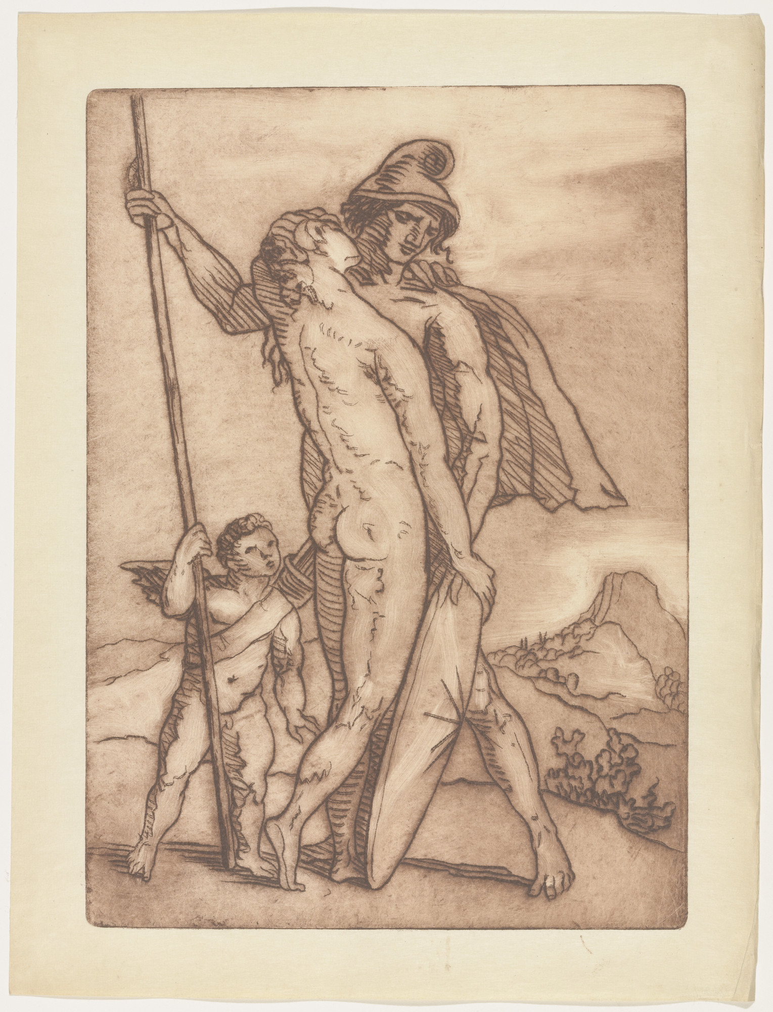Émile Bernard. Mars and Venus (plate, folio 34) from Les Amours (The Loves)