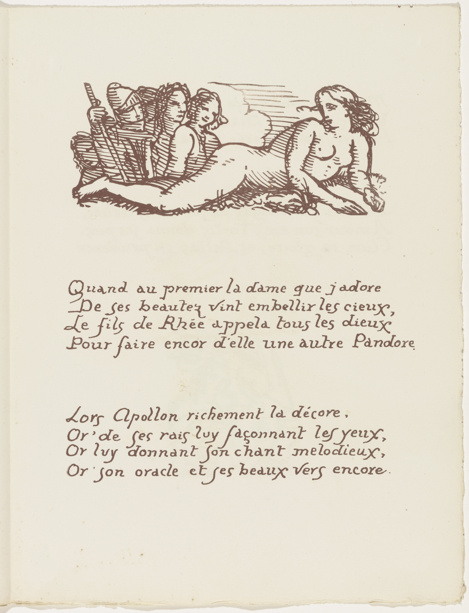 Émile Bernard. Headpiece (folio 38) from Les Amours (The Loves)