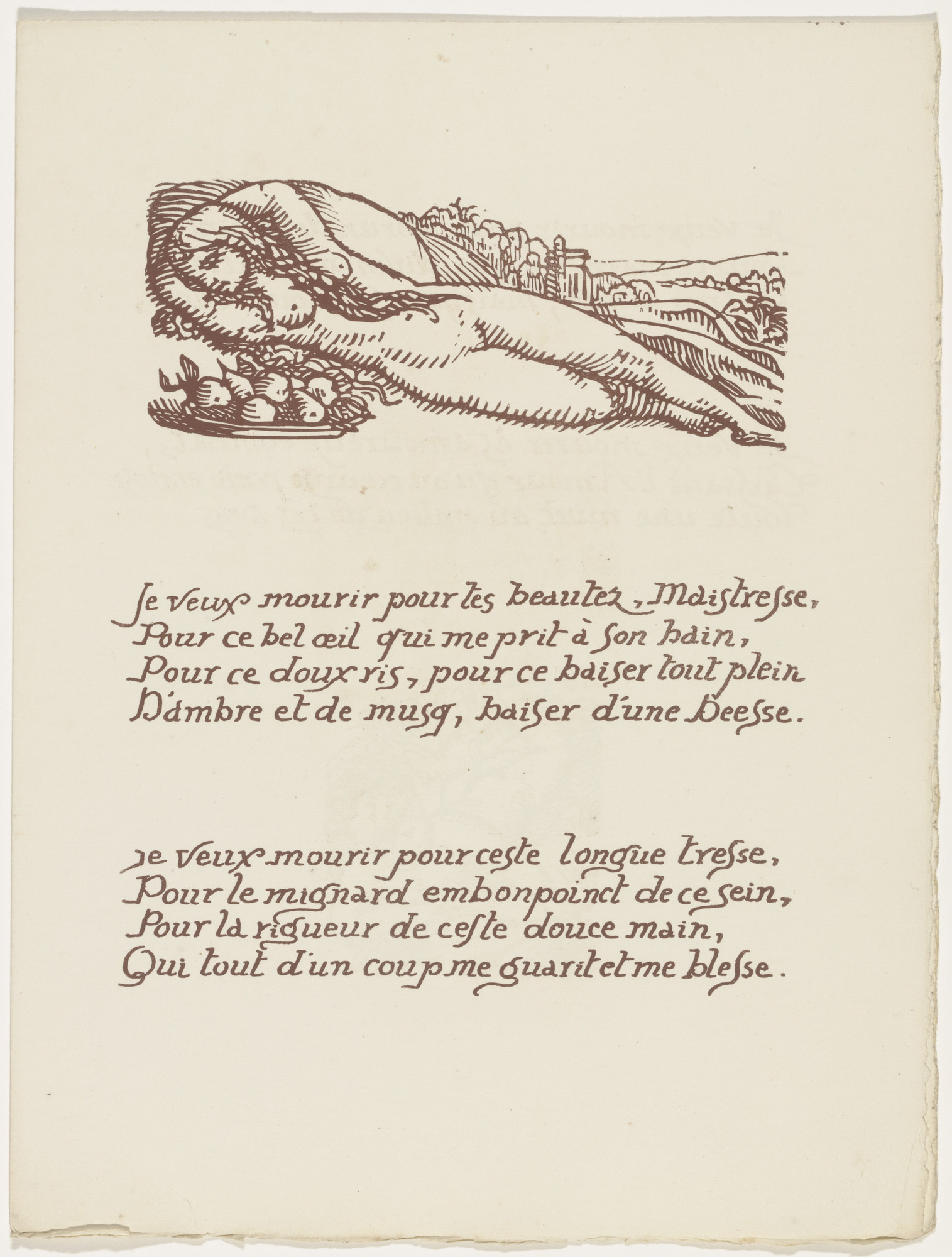 Émile Bernard. Headpiece (folio 45) from Les Amours (The Loves)