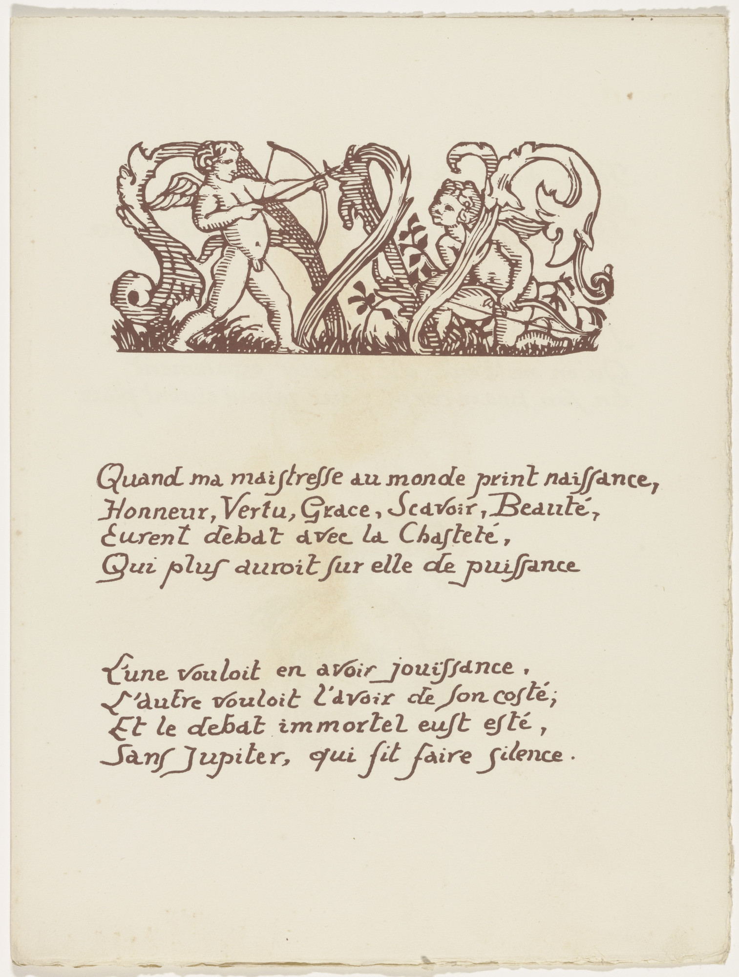 Émile Bernard. Headpiece (folio 54) from Les Amours (The Loves)