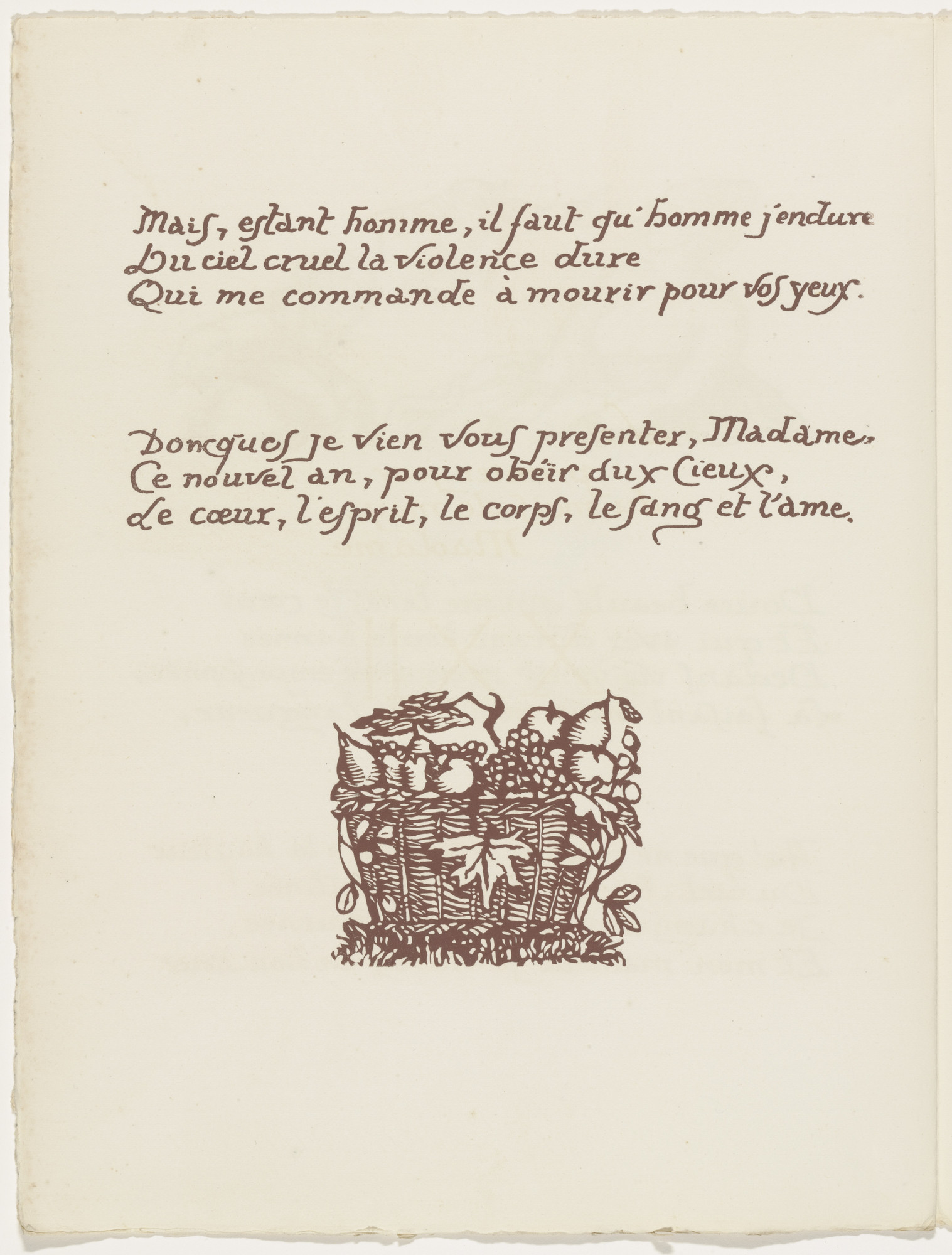 Émile Bernard. Tailpiece (folio 56 verso) from Les Amours (The Loves)