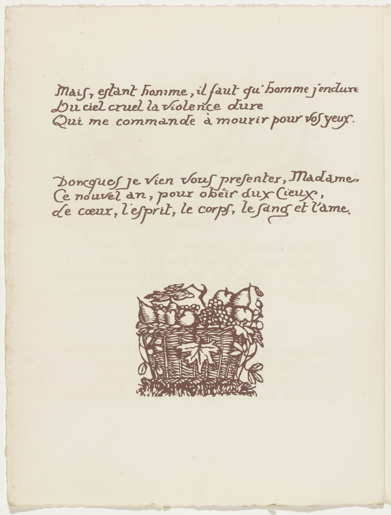 Tailpiece (folio 56 verso) from Les Amours (The Loves)