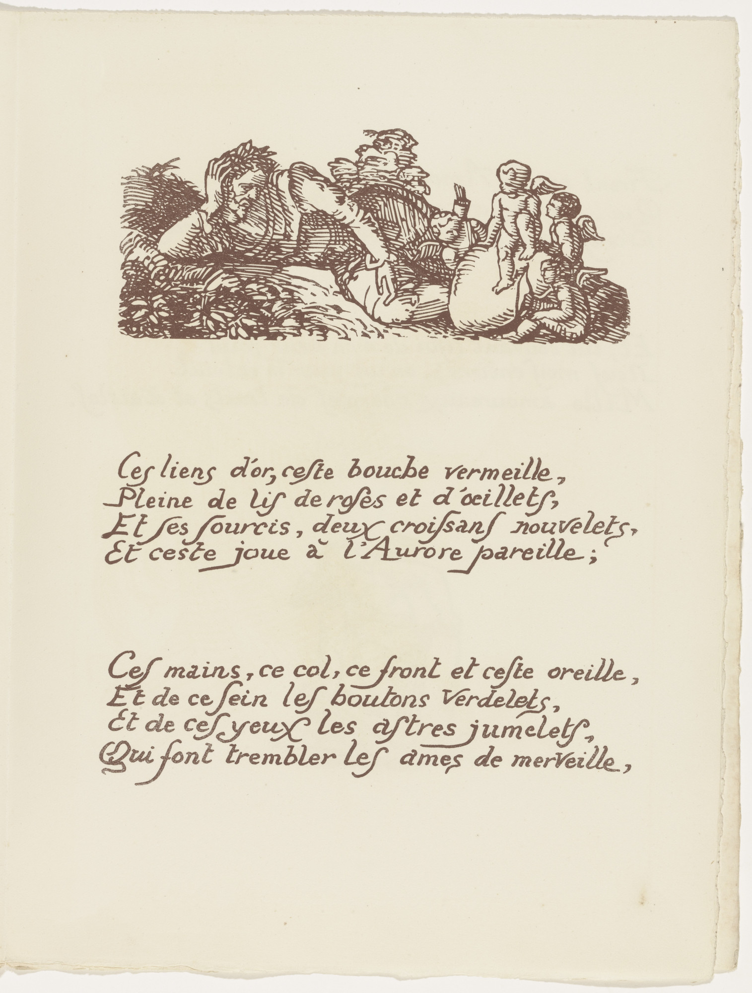 Émile Bernard. Headpiece (folio 15) from Les Amours (The Loves)