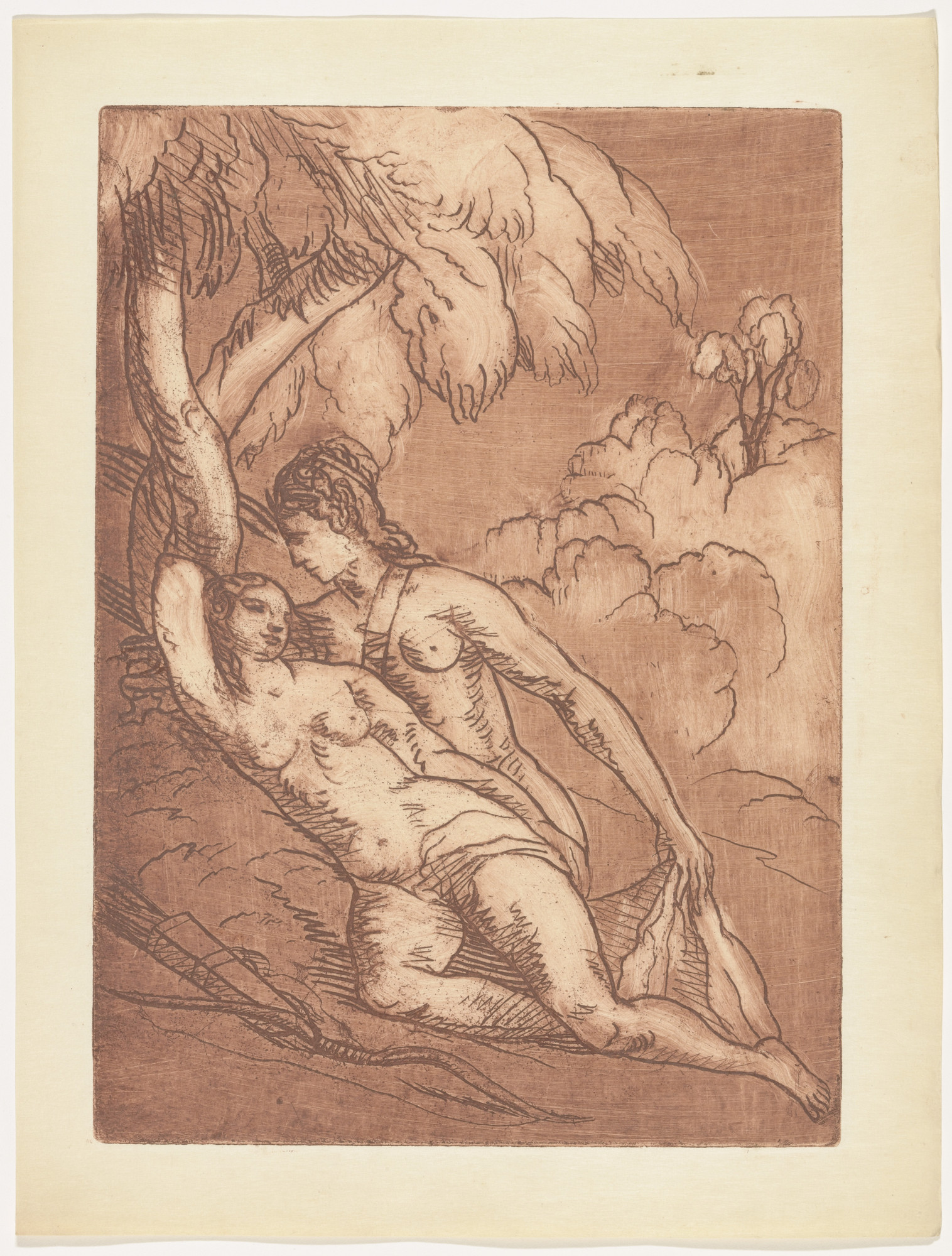 Émile Bernard. Jupiter and Calisto (plate, folio 106) from Les Amours (The Loves)