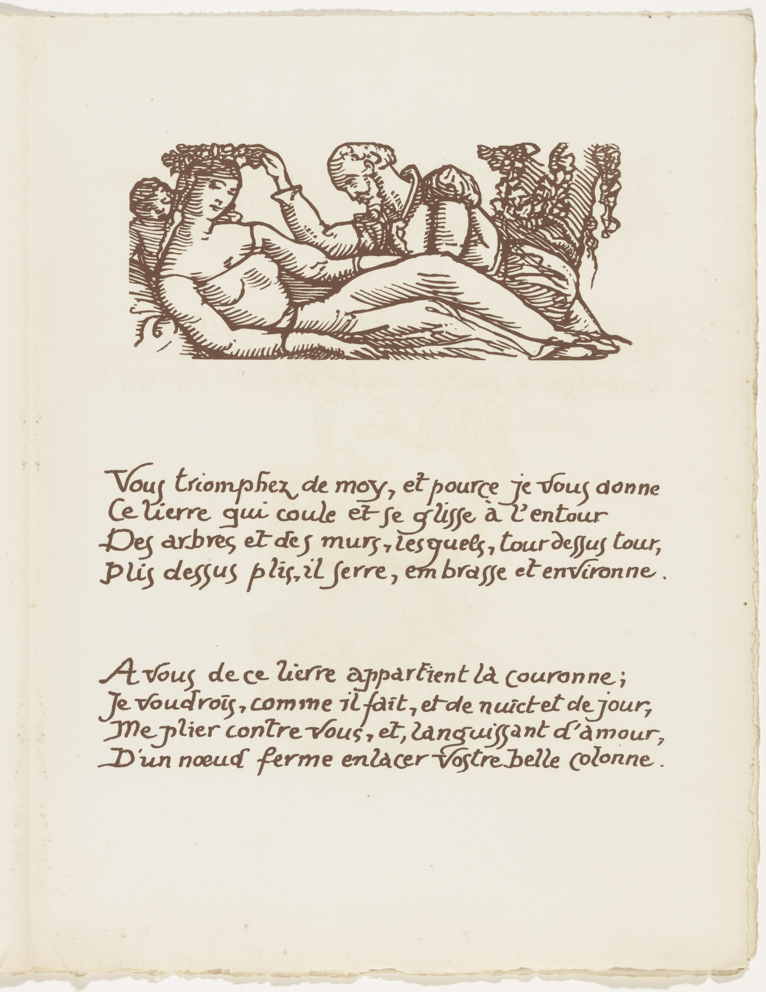 Émile Bernard. Headpiece (folio 115) from Les Amours (The Loves)