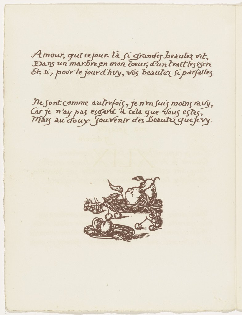 Tailpiece (folio 120 verso) from Les Amours (The Loves)