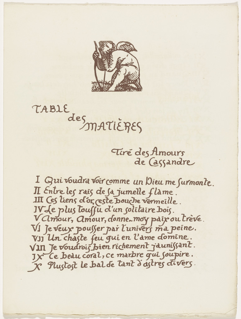 Headpiece (folio 128) from Les Amours (The Loves)