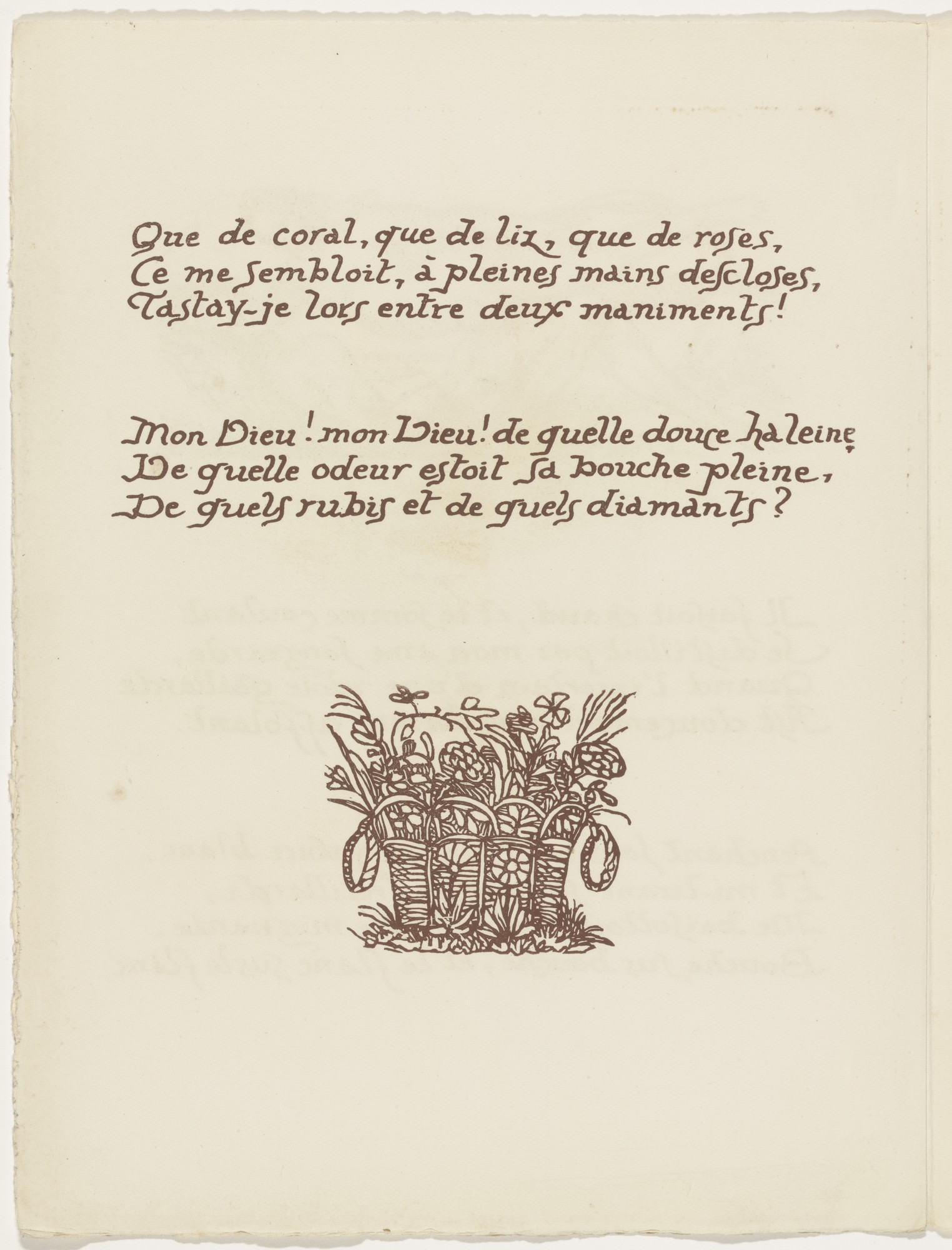 Émile Bernard. Tailpiece (folio 69 verso) from Les Amours (The Loves)