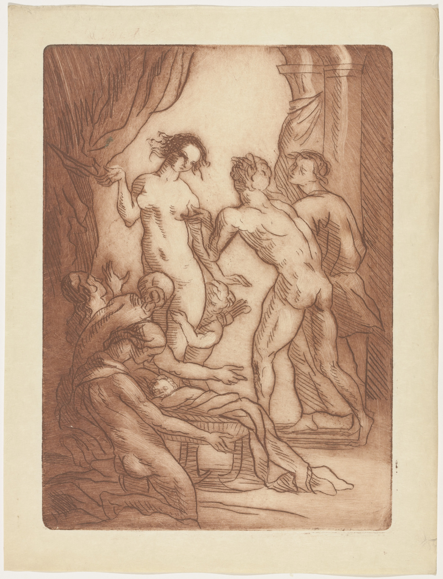 Émile Bernard. Gifts from the Gods (plate, folio 70) from Les Amours (The Loves)