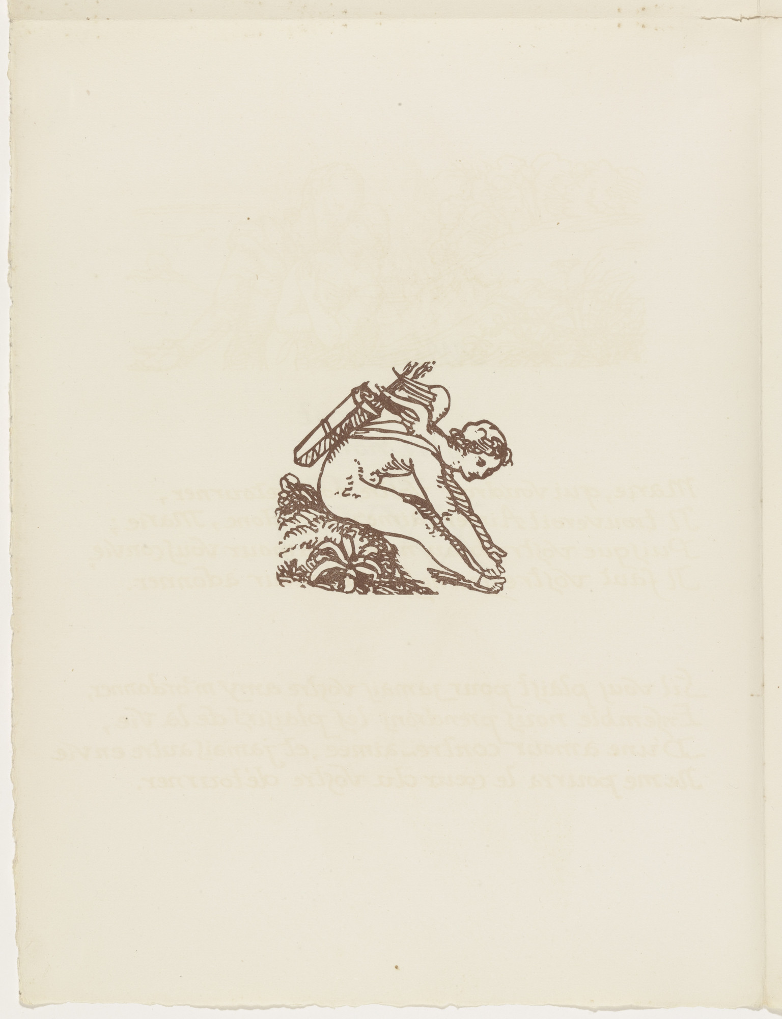 Émile Bernard. Vignette (folio 85 verso) from Les Amours ( The Loves )
