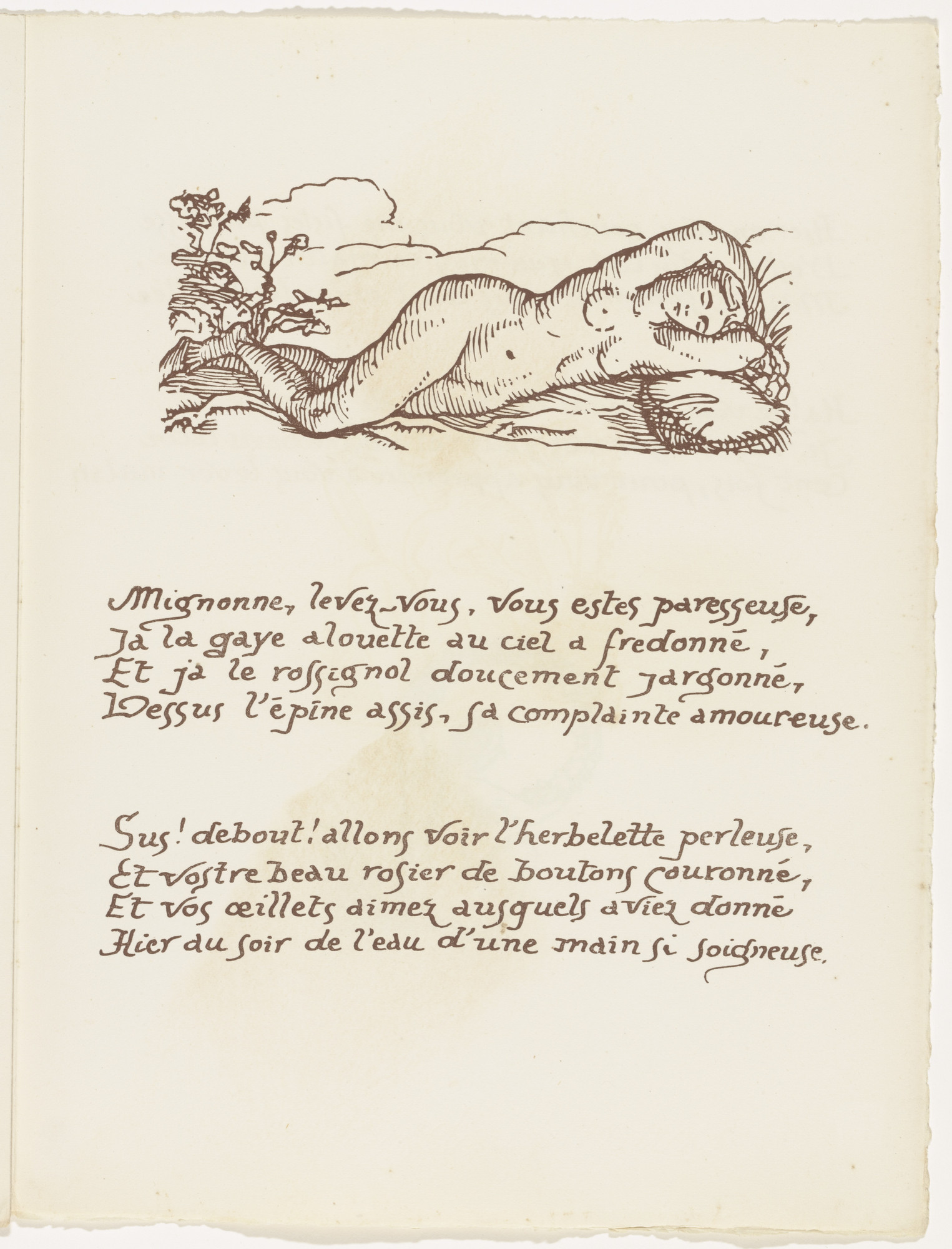 Émile Bernard. Headpiece (folio 88) from Les Amours (The Loves)