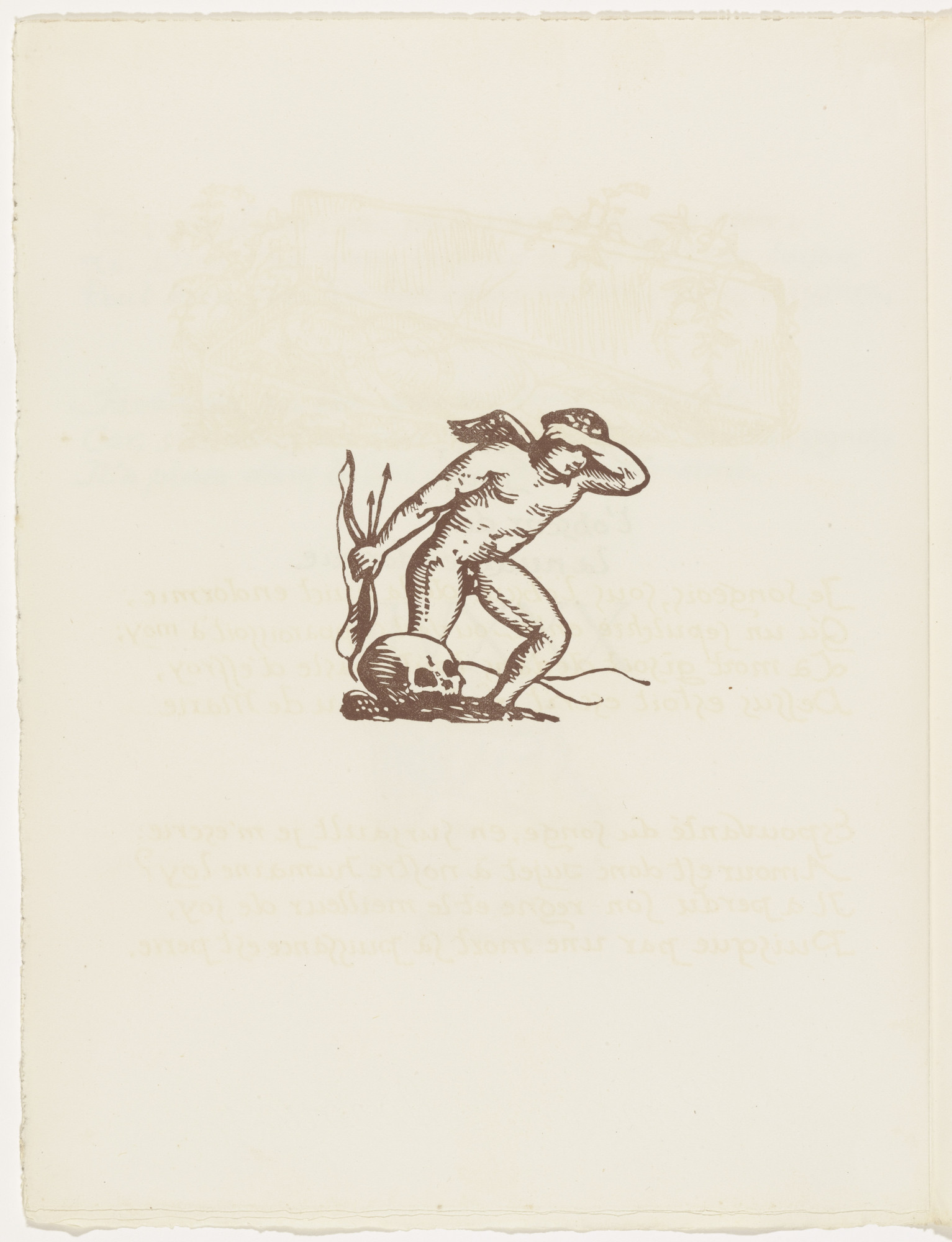 Émile Bernard. Vignette (folio 92 verso) from Les Amours ( The Loves )