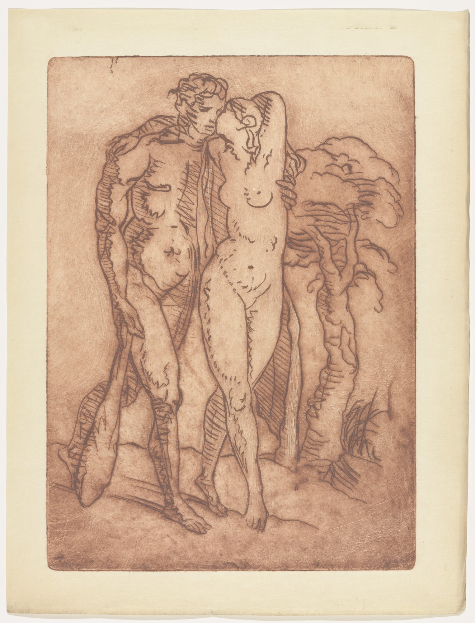 Émile Bernard. Hercules and Omphale (plate, folio 96) from Les Amours (The Loves)