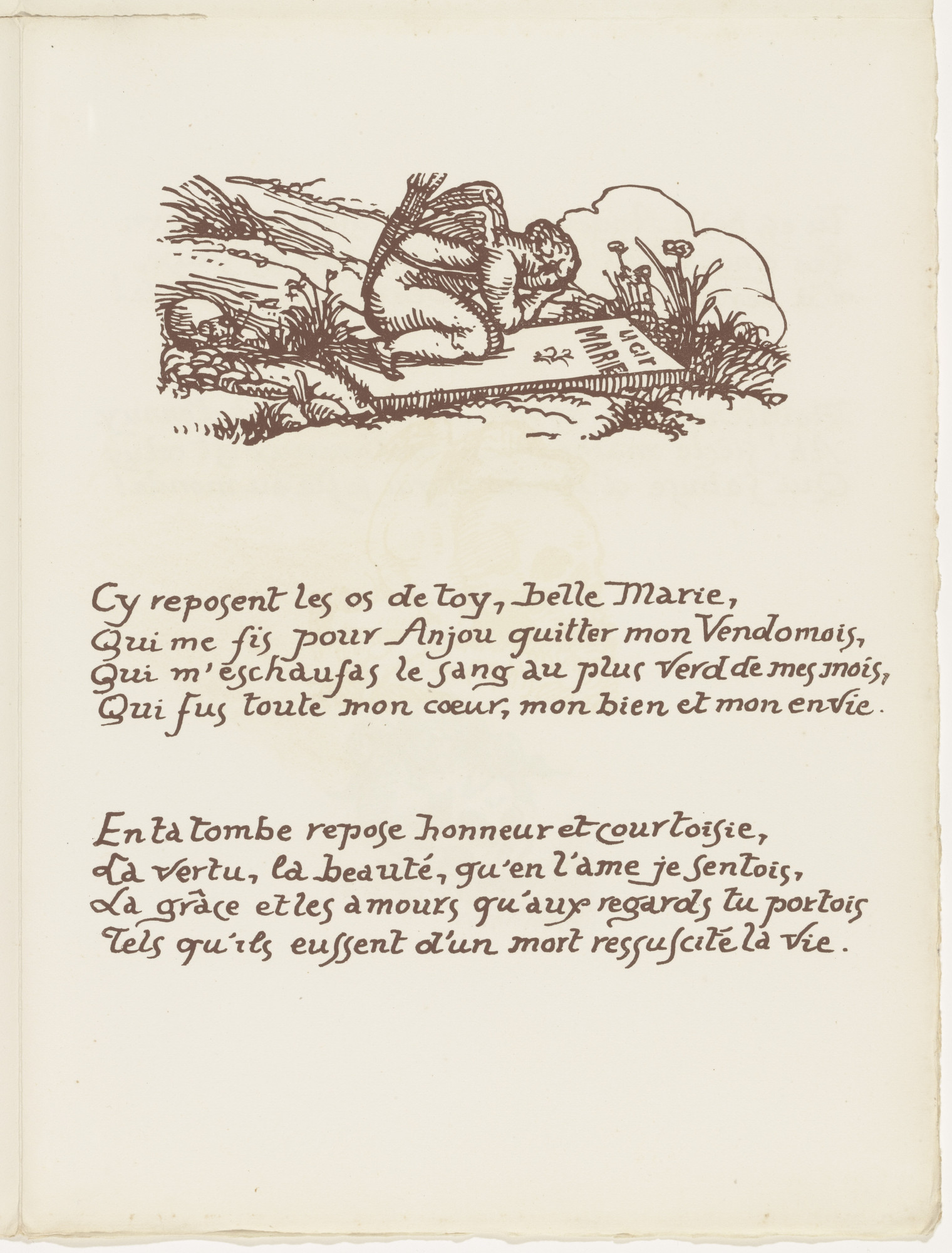 Émile Bernard. Headpiece (folio 100) from Les Amours (The Loves)