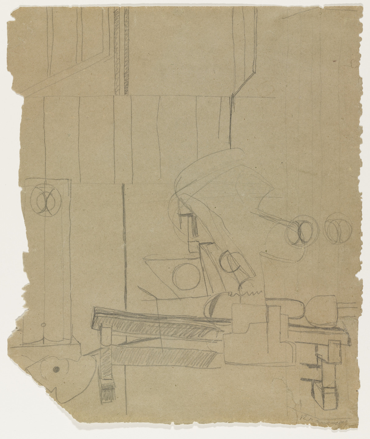 Constantin Brâncuși. Studio drawing. n.d.