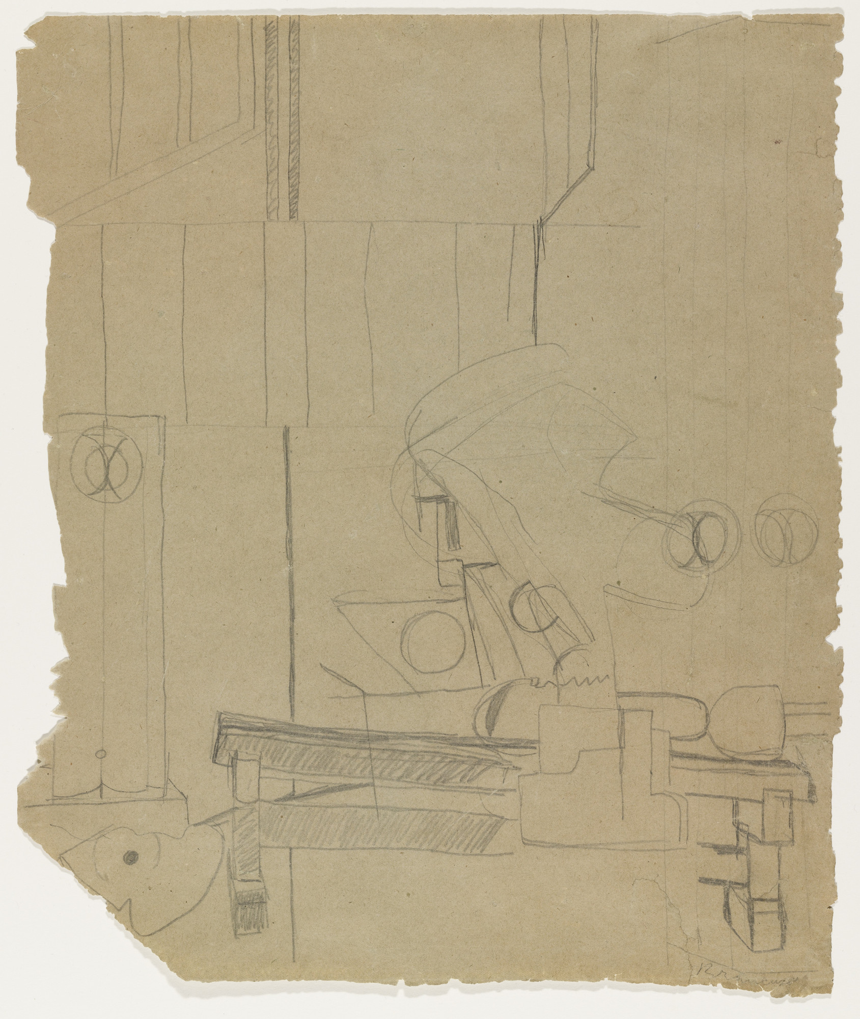 Constantin Brancusi. Studio drawing