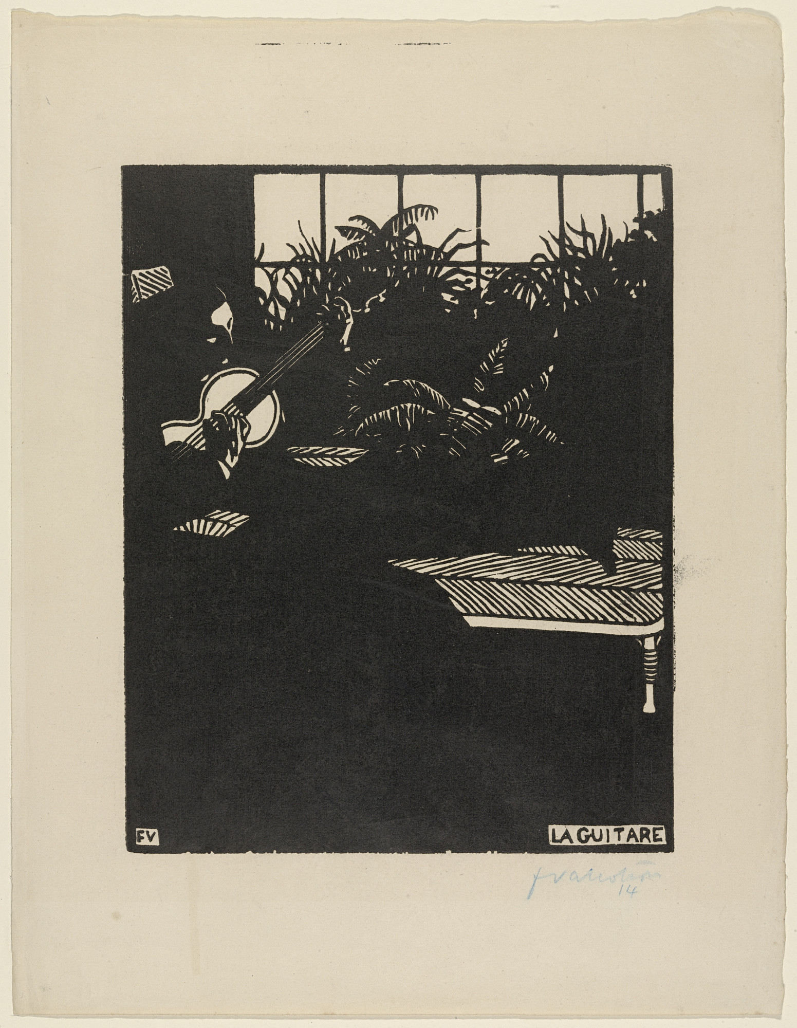 Félix Vallotton. The Guitar ( La Guitare ), plate V from the series Musical Instruments ( Instruments de musique )
