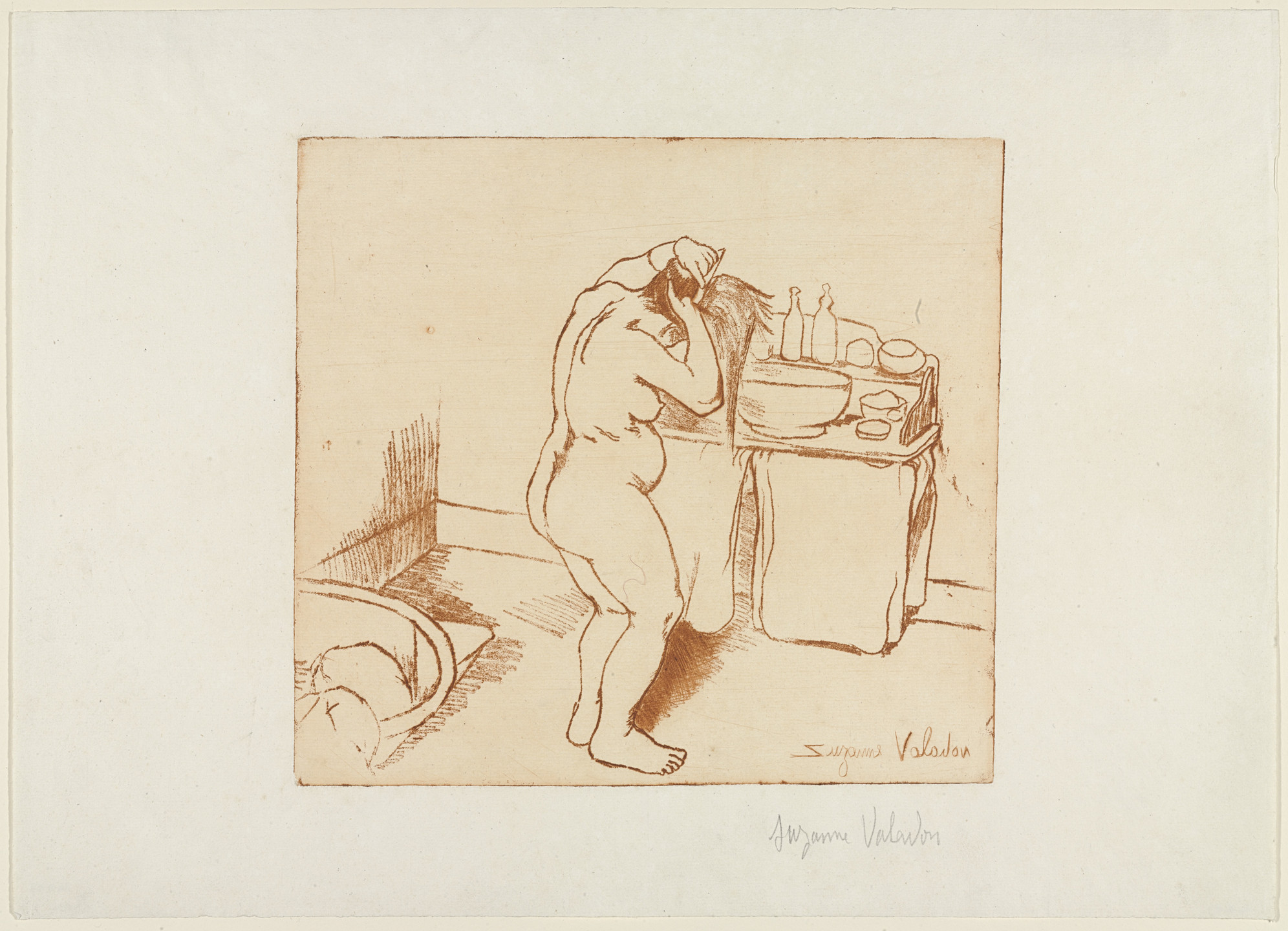 Suzanne Valadon. Catherine Nude Combing Her Hair (Catherine nue se coiffant). 1895