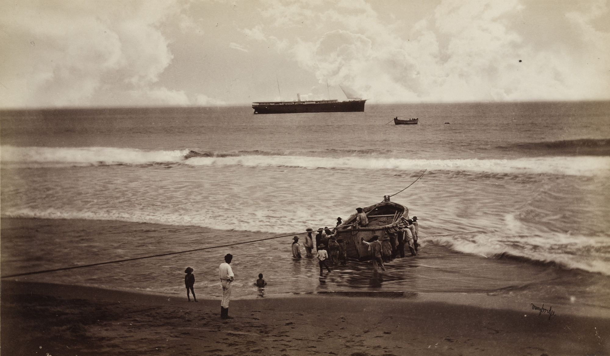 Eadweard J. Muybridge. A Loaded Launch and an Ebb Tide, Champerico