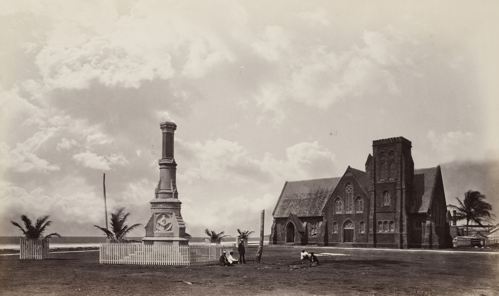 Eadweard J. Muybridge. Monument to Aspinwall, Stephens and Chauncy, and Protestant Church, Aspinwall