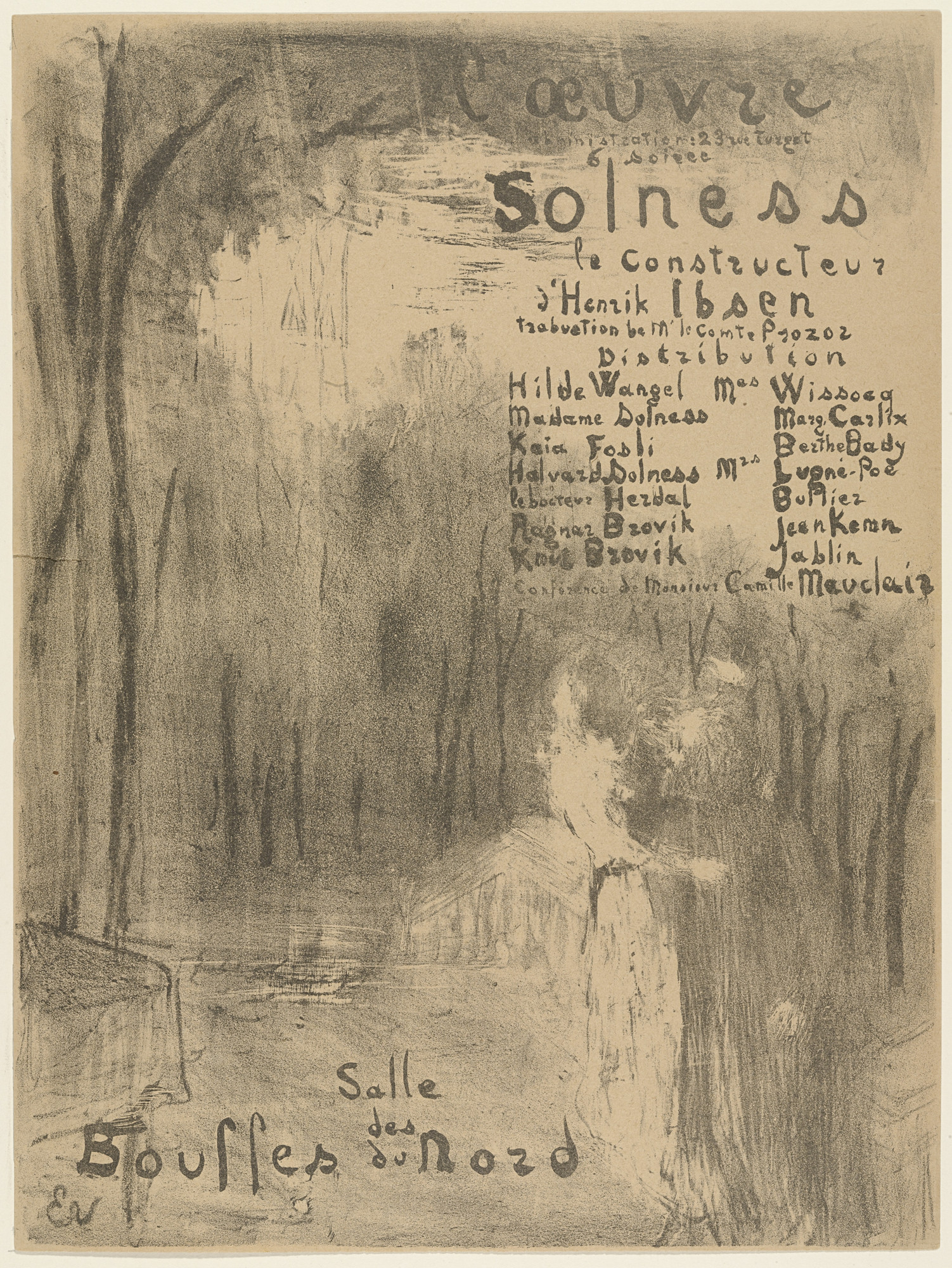 Édouard Vuillard. Program for Solness Le Constructeur