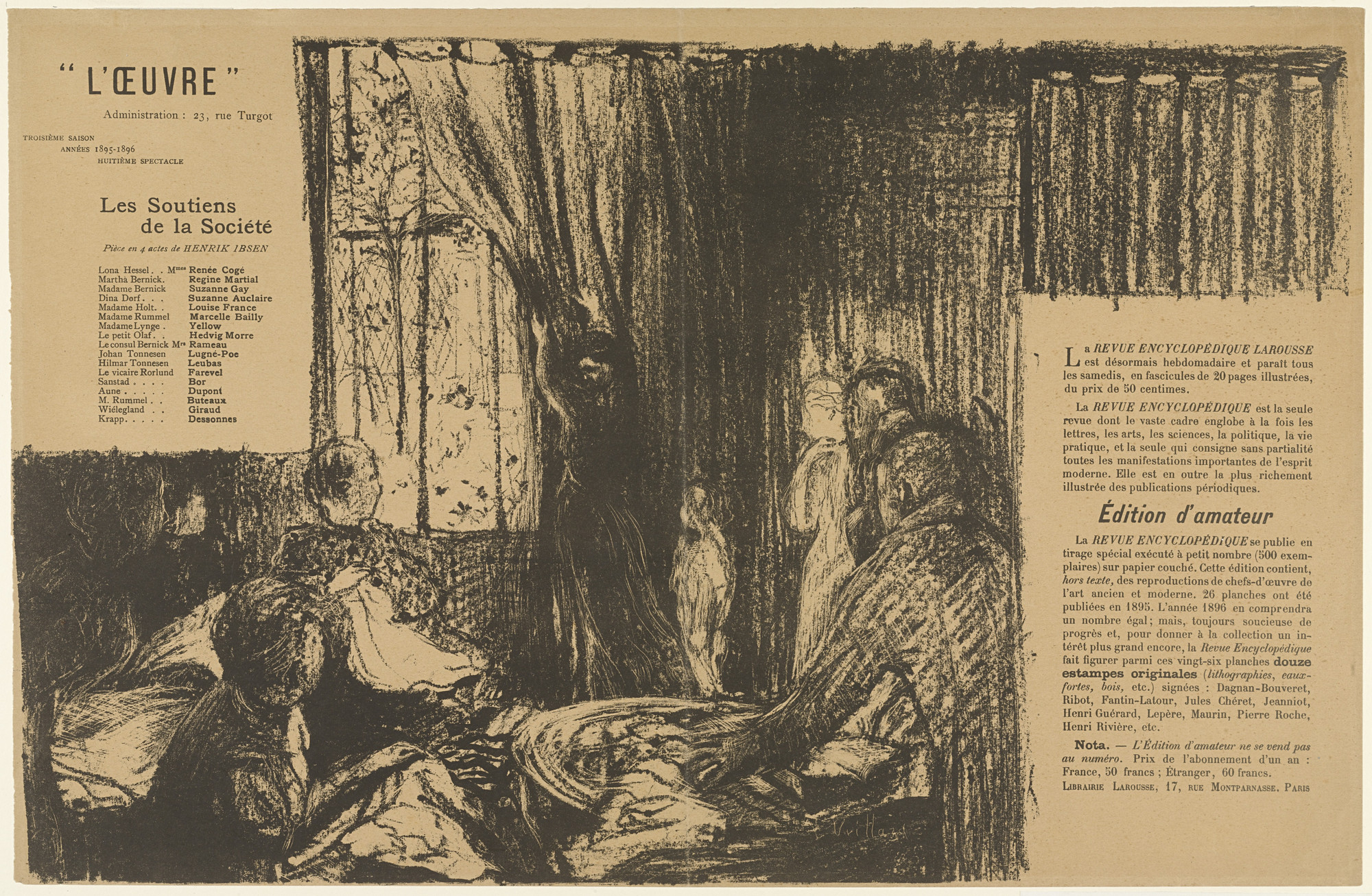 Édouard Vuillard. Program for The Pillars of Society