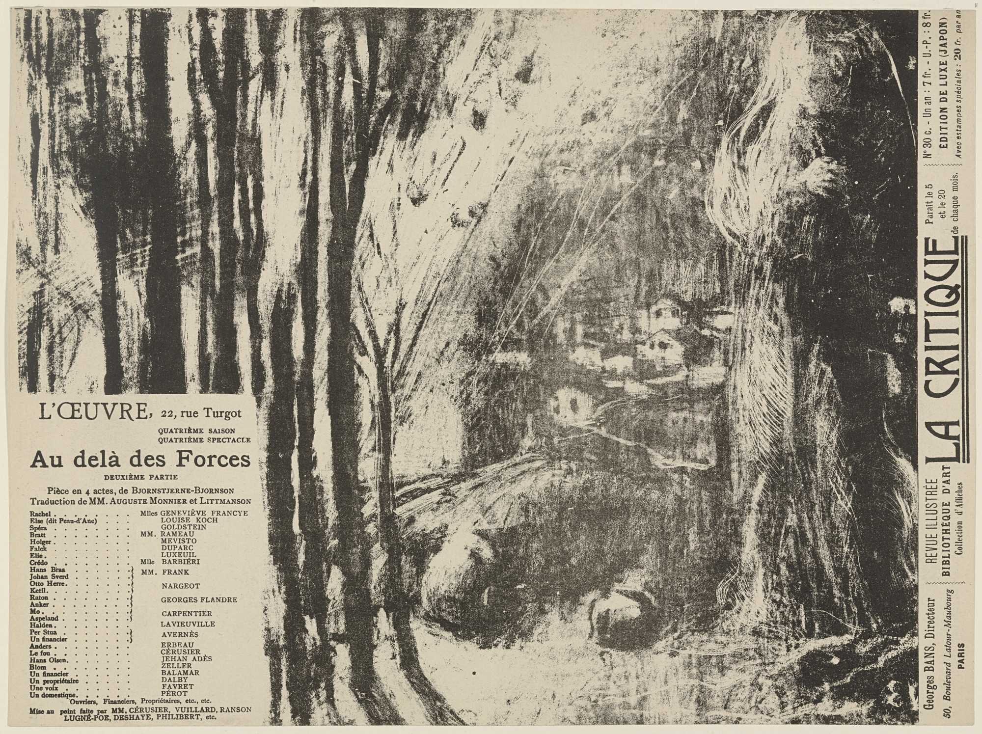 Édouard Vuillard. Program for Au-dela des Forces