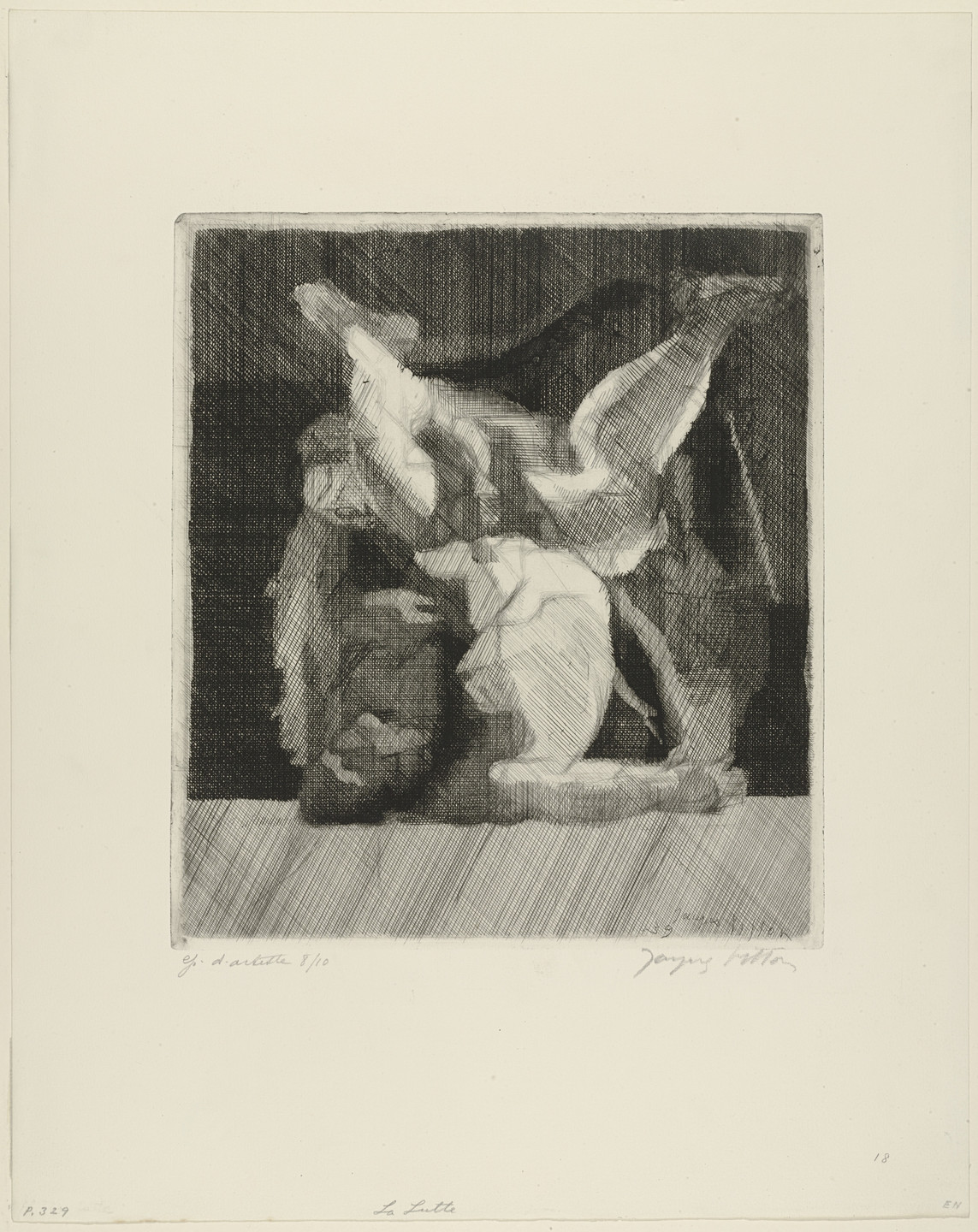 Jacques Villon. Wrestling (La Lutte). 1939
