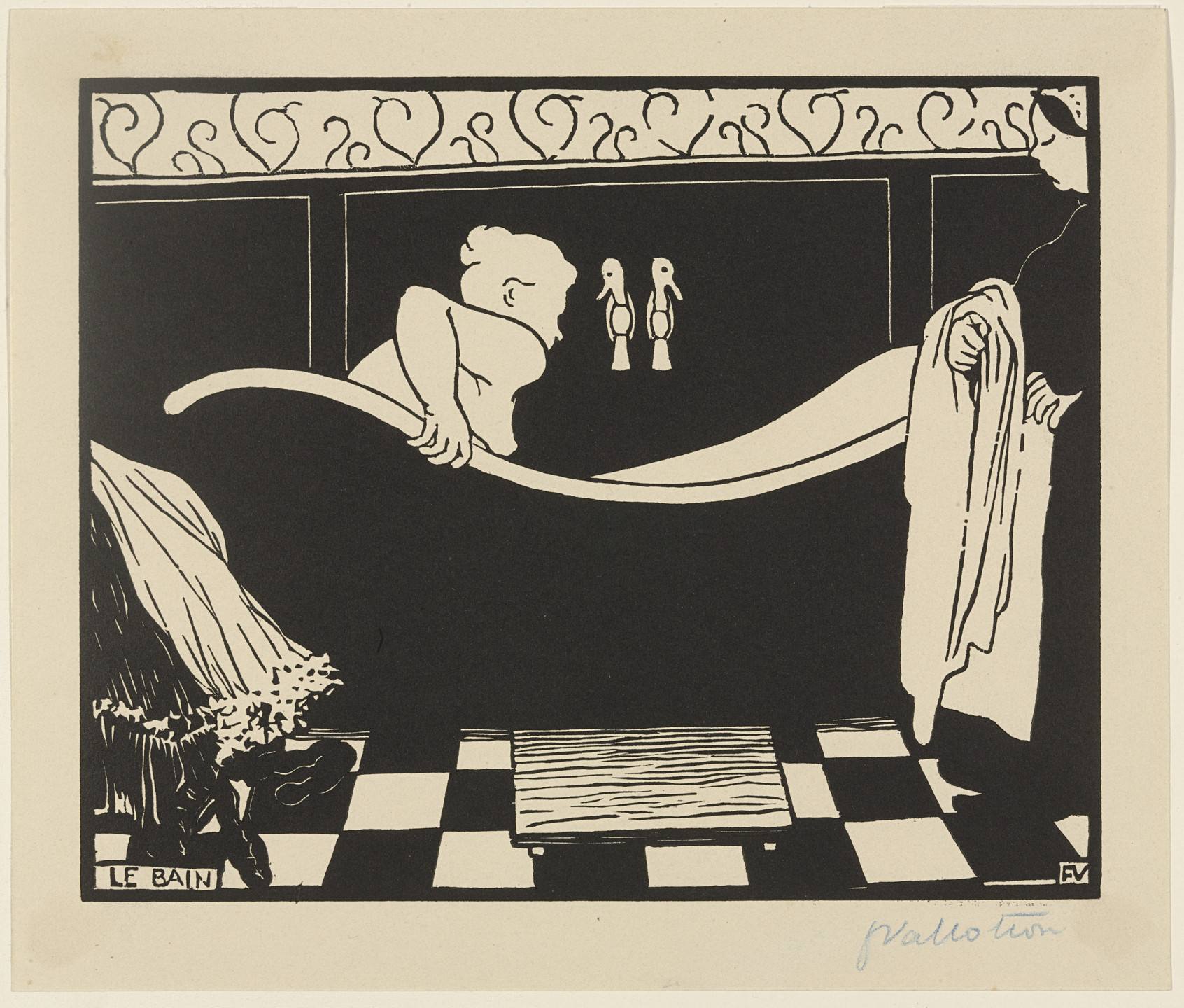 Félix Vallotton. The Bath (Le Bain) from the portfolio The Original Print (L&#39;Estampe originale), no. VIII. 1894