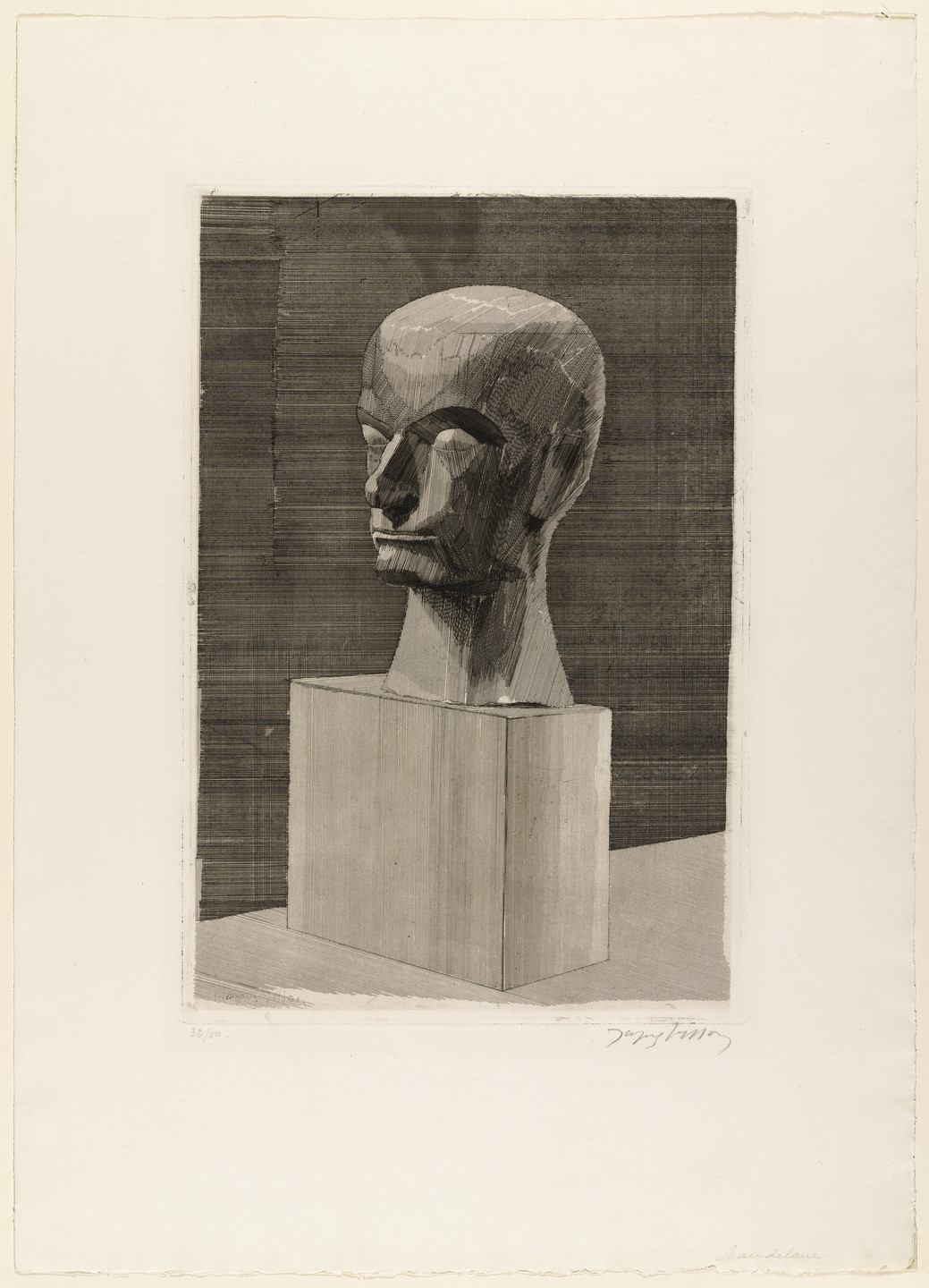 Jacques Villon. Baudelaire with a Pedestal (Baudelaire avec le socle). c. 1920